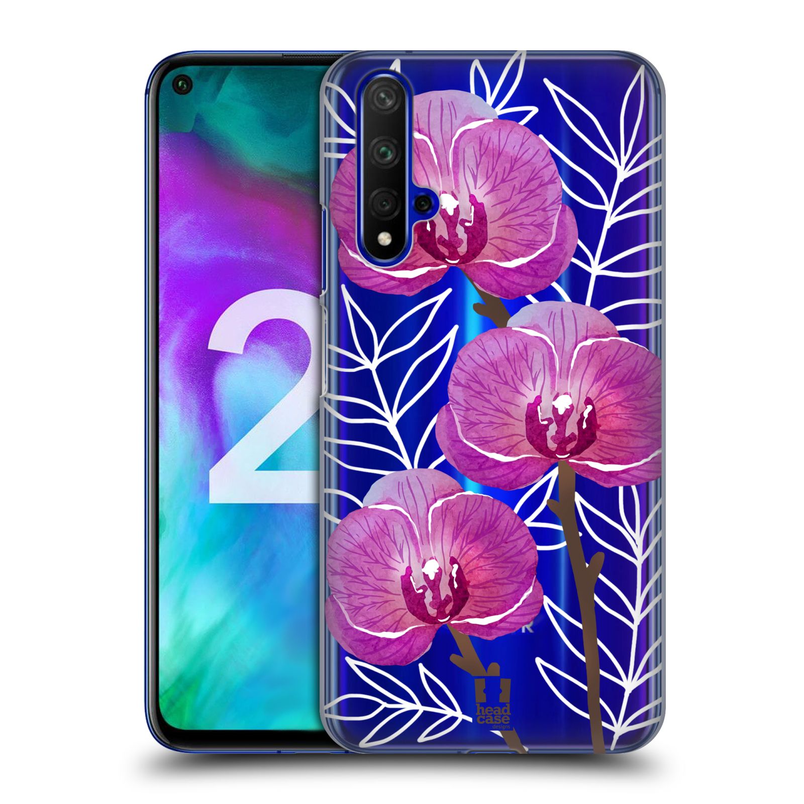 Pouzdro na mobil Honor 20 - HEAD CASE - Orchideje fialová