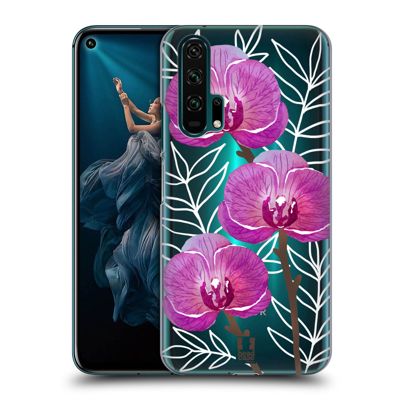 Pouzdro na mobil Honor 20 PRO - HEAD CASE - Orchideje fialová