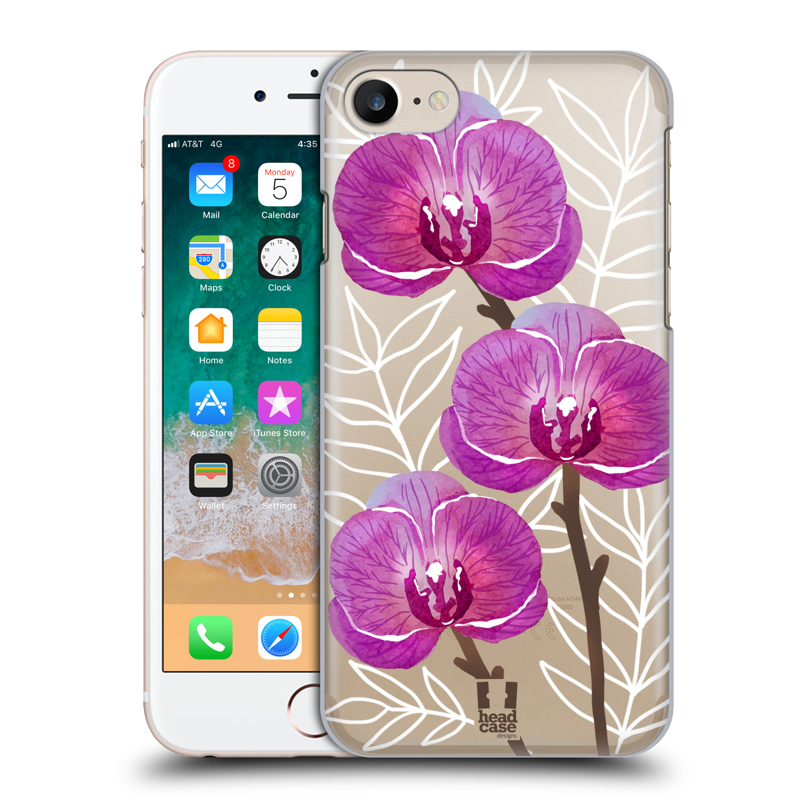 Plastové pouzdro pro mobil Apple Iphone 7/8/SE 2020 Orchideje fialová