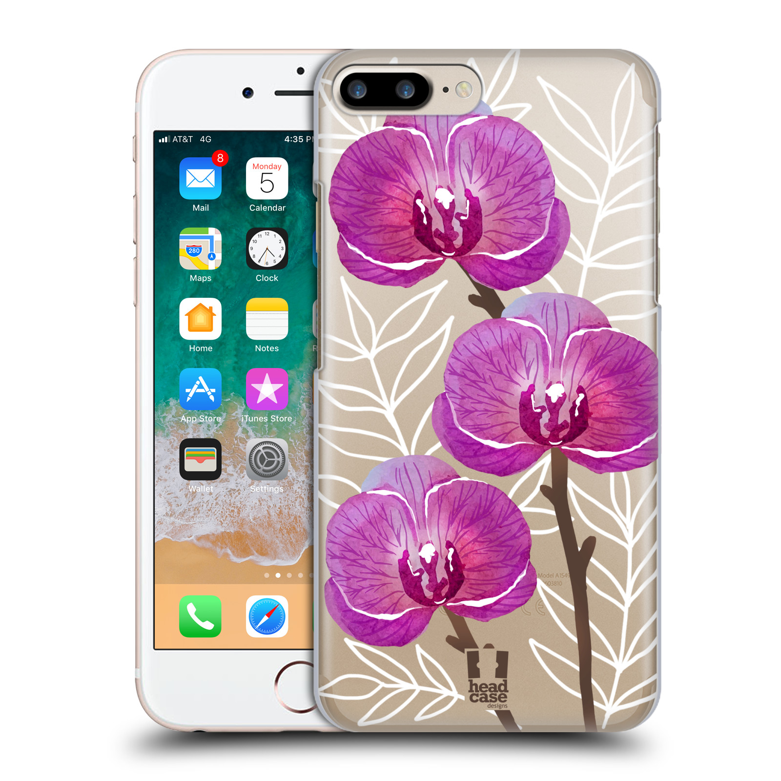 Plastové pouzdro pro mobil Apple Iphone 8 PLUS Orchideje fialová
