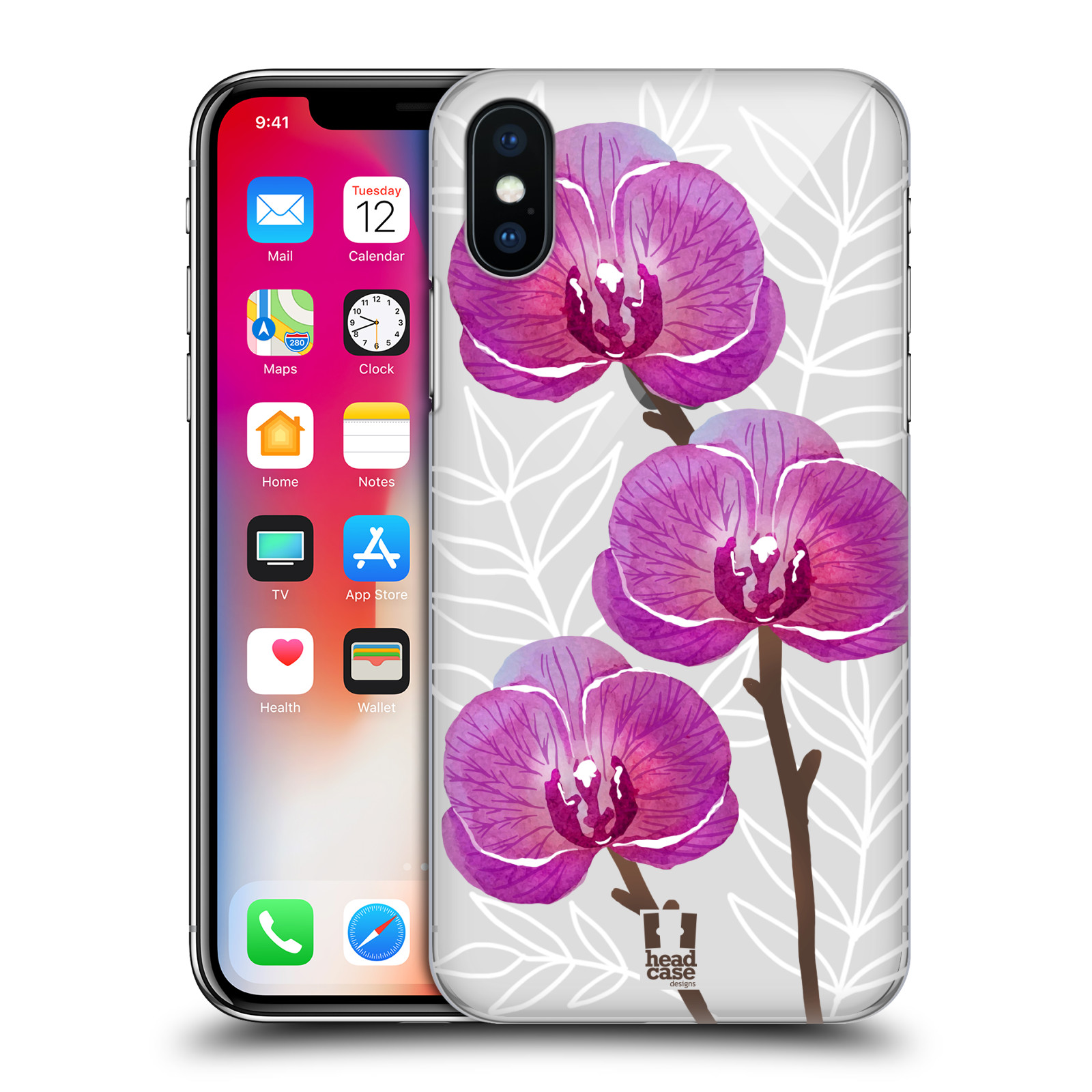 HEAD CASE plastový obal na mobil Apple Iphone X / XS Orchideje fialová
