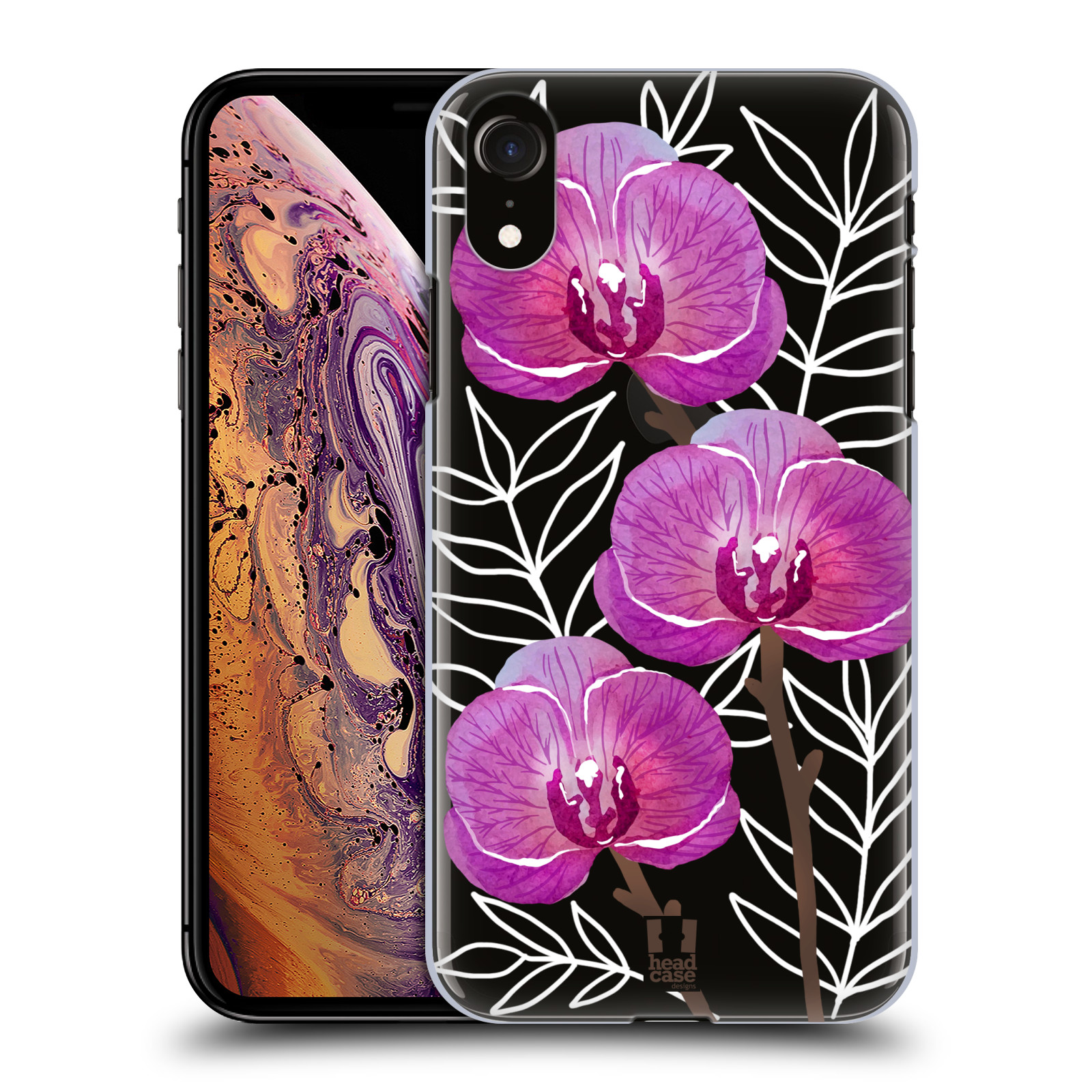 HEAD CASE plastový obal na mobil Apple Iphone XR Orchideje fialová