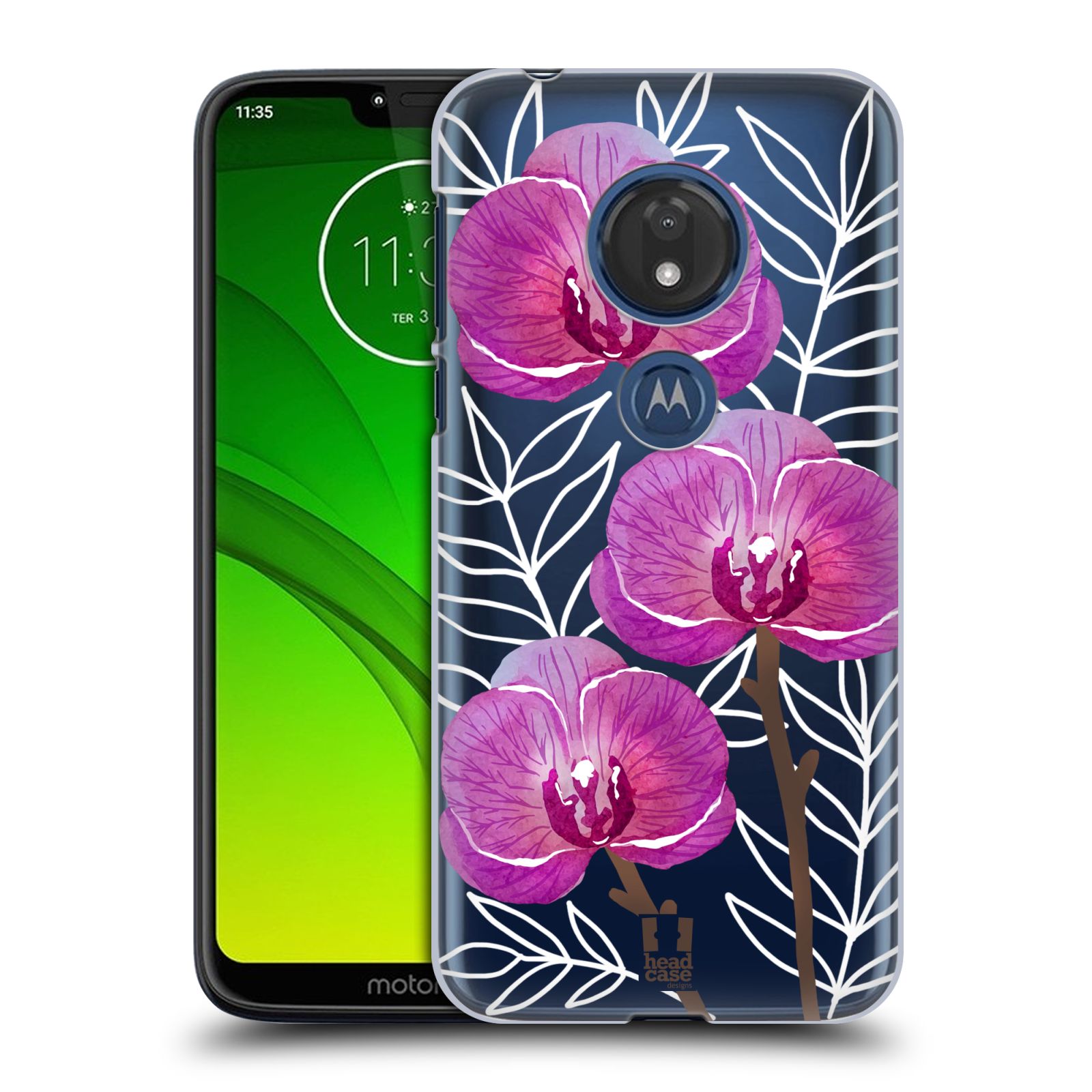 Pouzdro na mobil Motorola Moto G7 Play Orchideje fialová