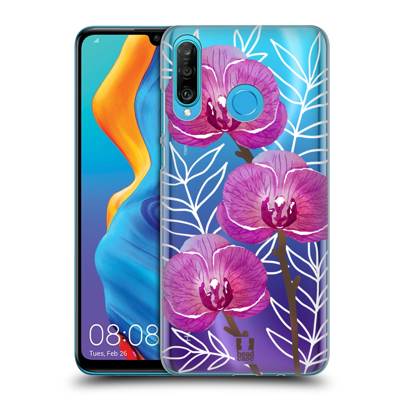 Pouzdro na mobil Huawei P30 LITE - HEAD CASE - Orchideje fialová