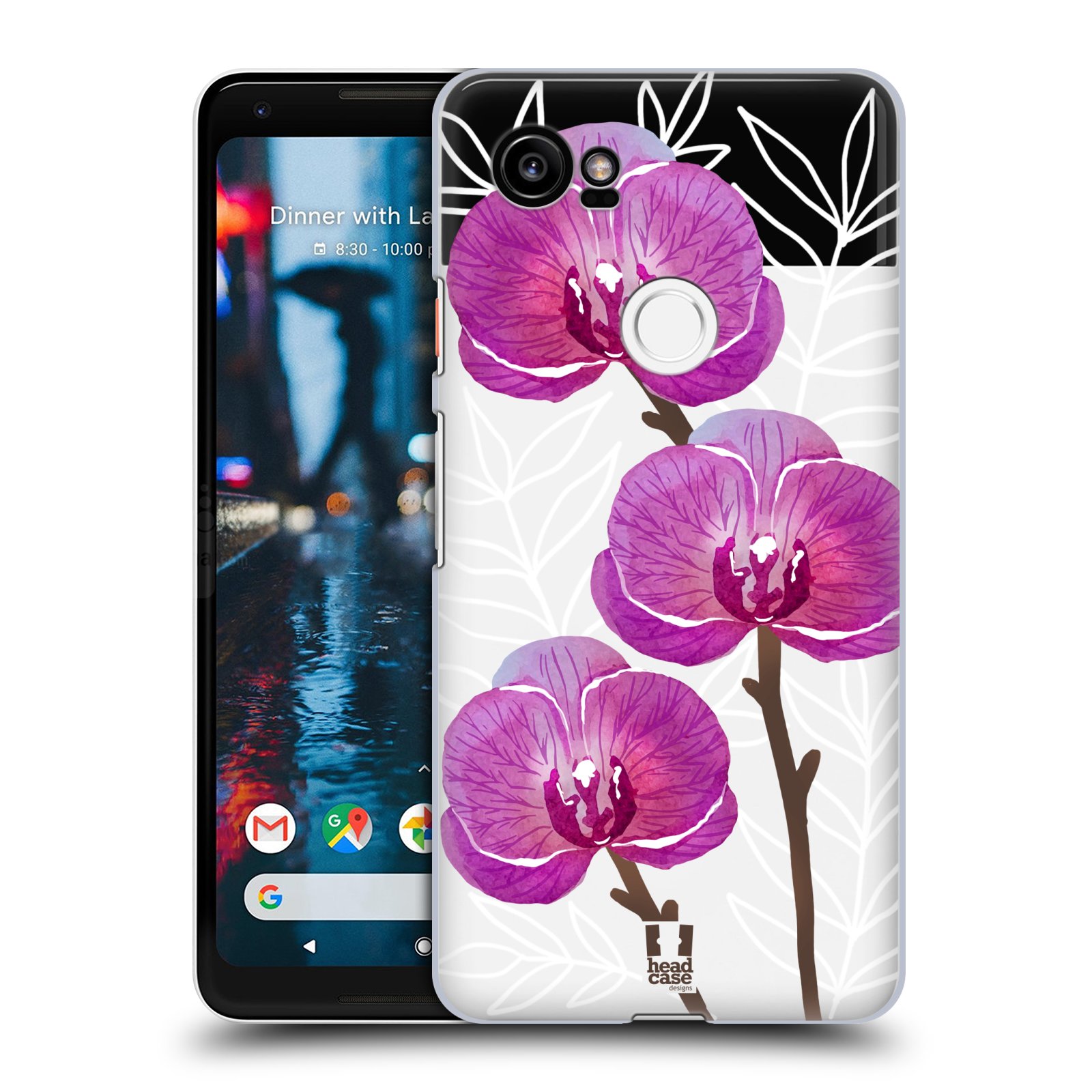 HEAD CASE plastový obal na mobil Google Pixel 2 XL Orchideje fialová