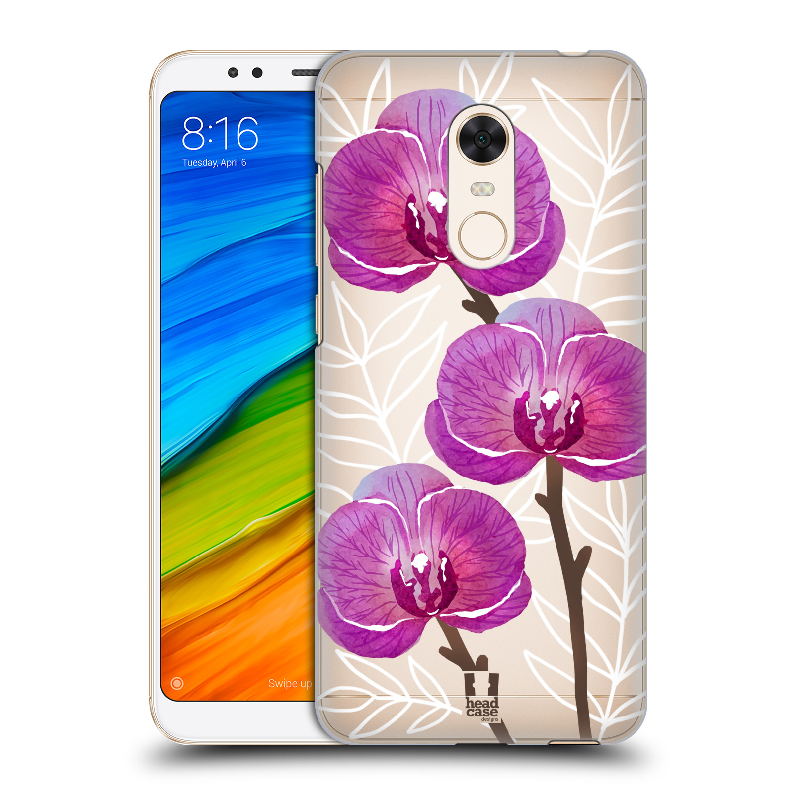 HEAD CASE plastový obal na mobil Xiaomi Redmi 5 PLUS Orchideje fialová