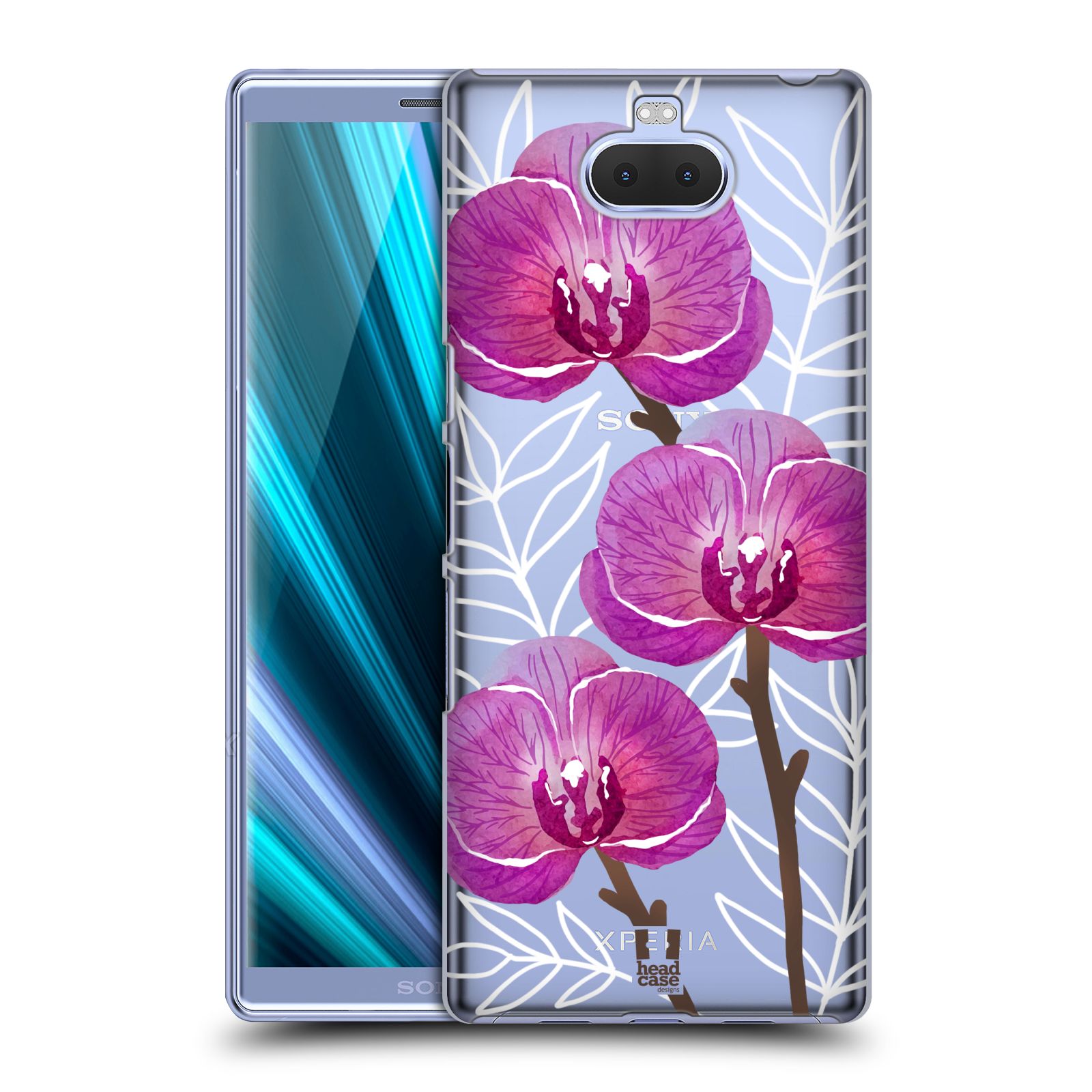 Pouzdro na mobil Sony Xperia 10 Plus - Head Case - Orchideje fialová