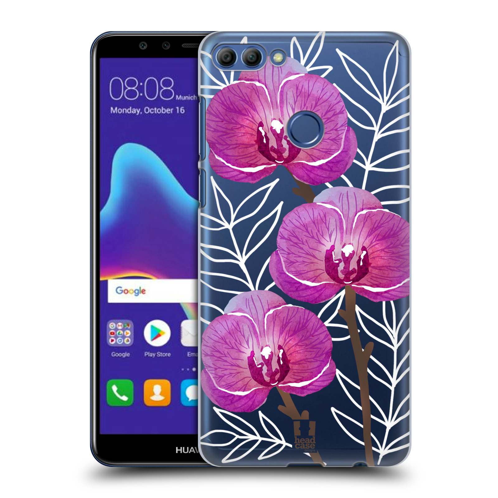 HEAD CASE plastový obal na mobil Huawei Y9 2018 Orchideje fialová