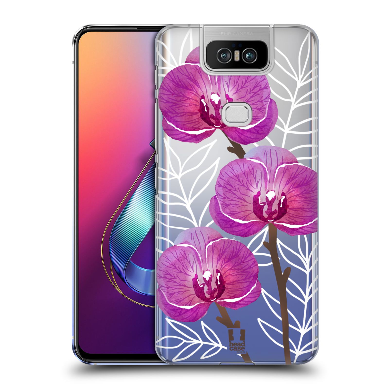 Pouzdro na mobil Asus Zenfone 6 ZS630KL - HEAD CASE - Orchideje fialová