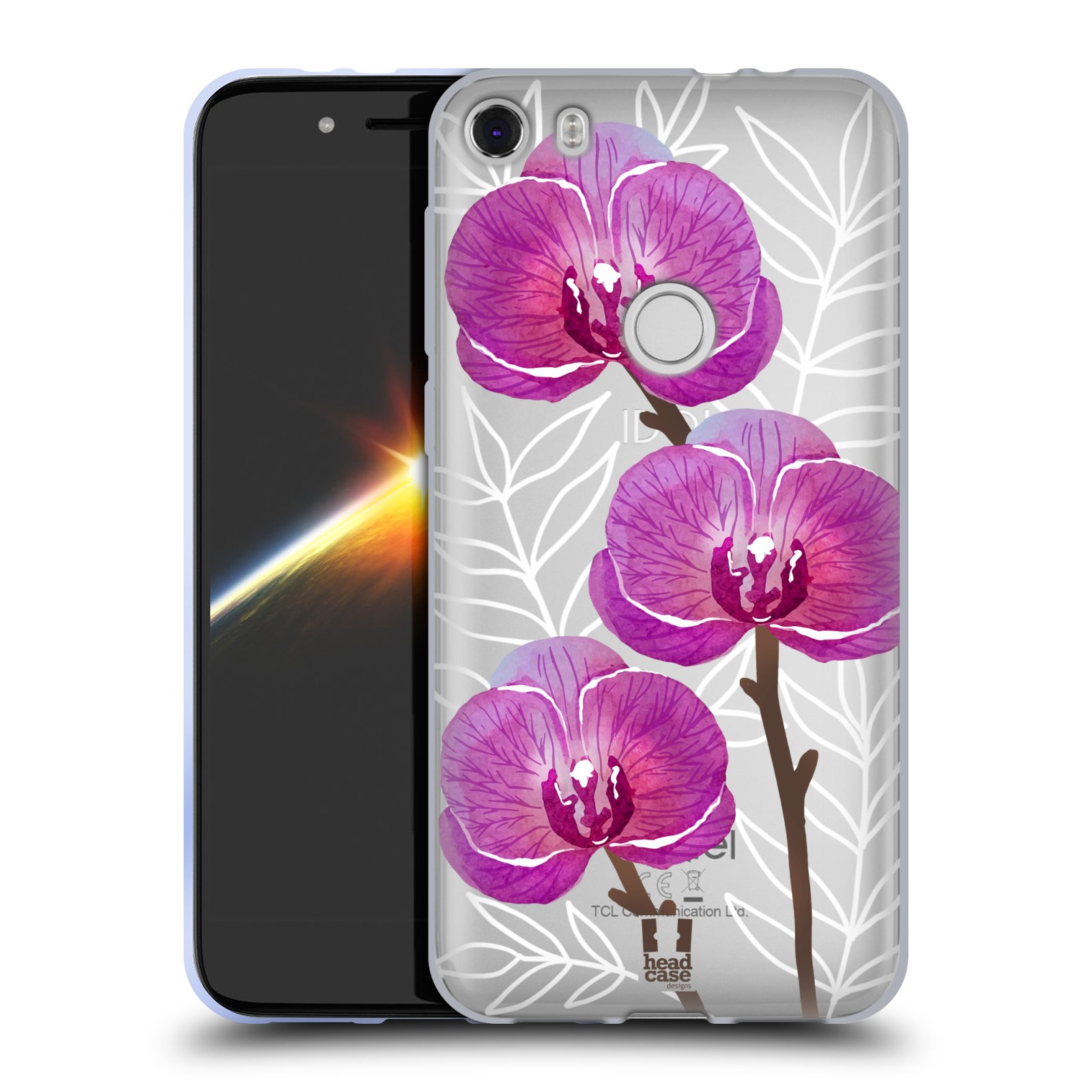 HEAD CASE silikonový obal na mobil ALCATEL IDOL 5 Orchideje fialová