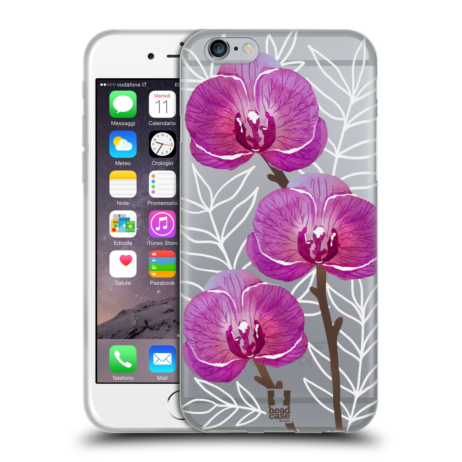 HEAD CASE silikonový obal na mobil Apple Iphone 6/6S Orchideje fialová