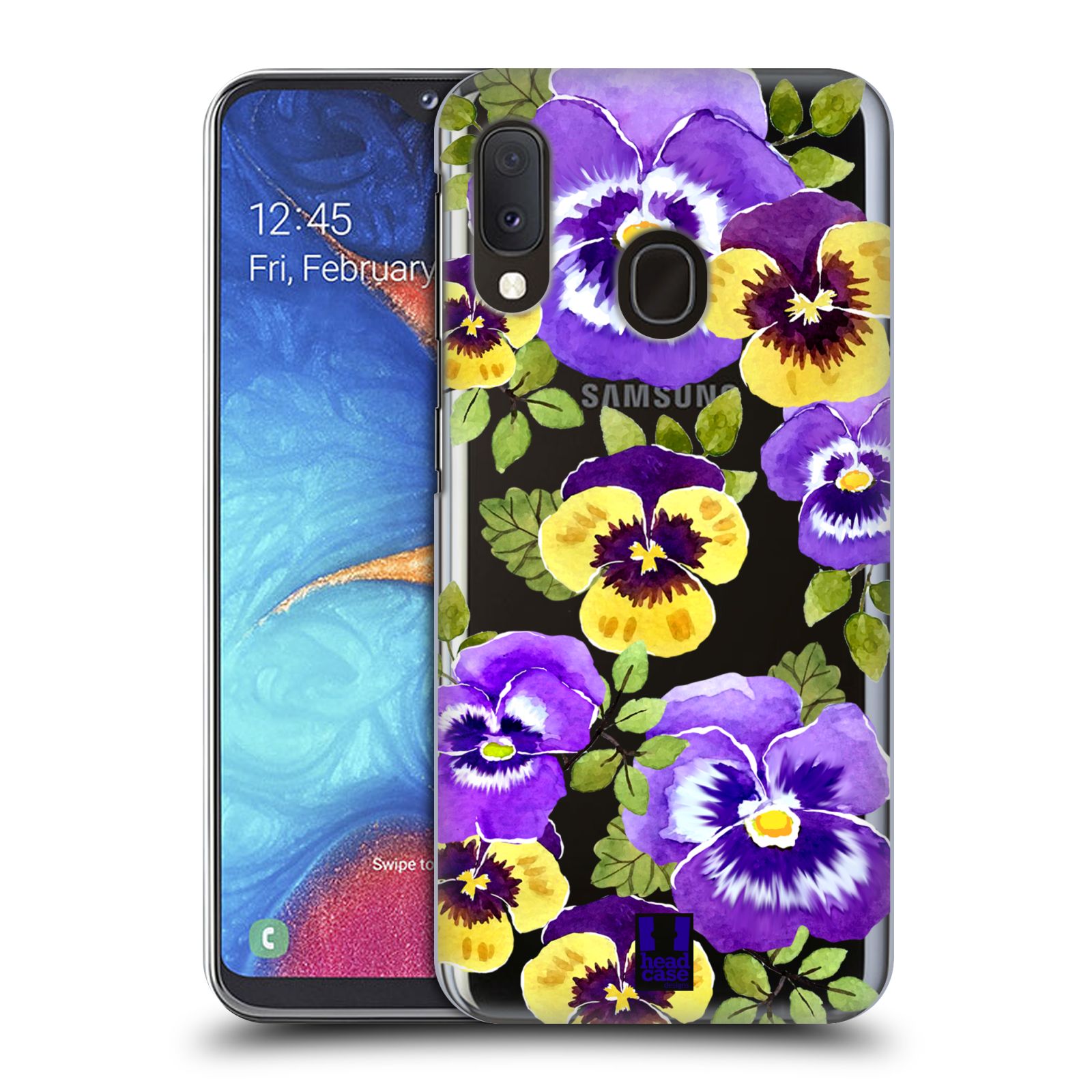 Pouzdro na mobil Samsung Galaxy A20e - HEAD CASE - Maceška fialová barva