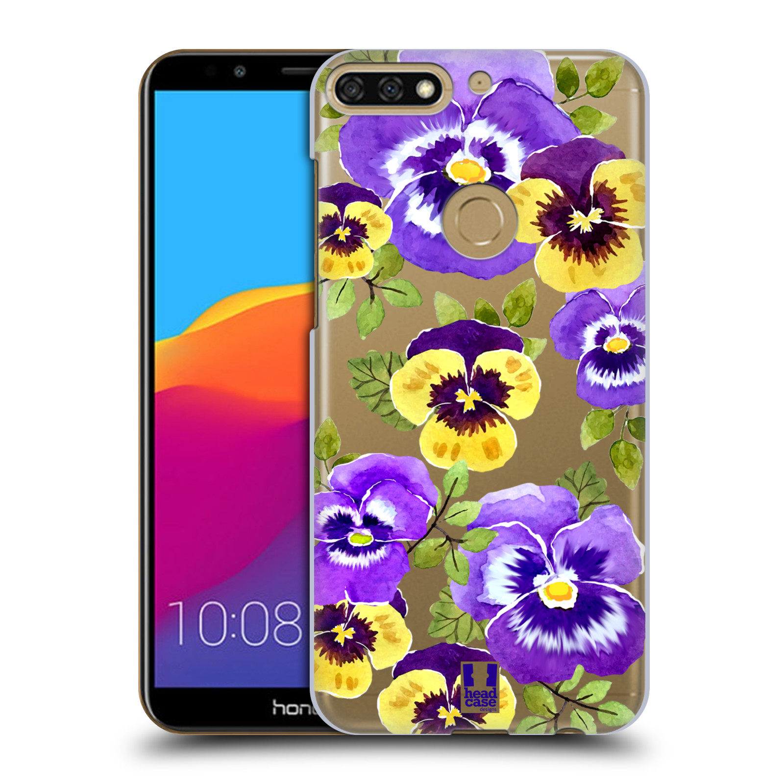 HEAD CASE plastový obal na mobil Honor 7c Maceška fialová barva