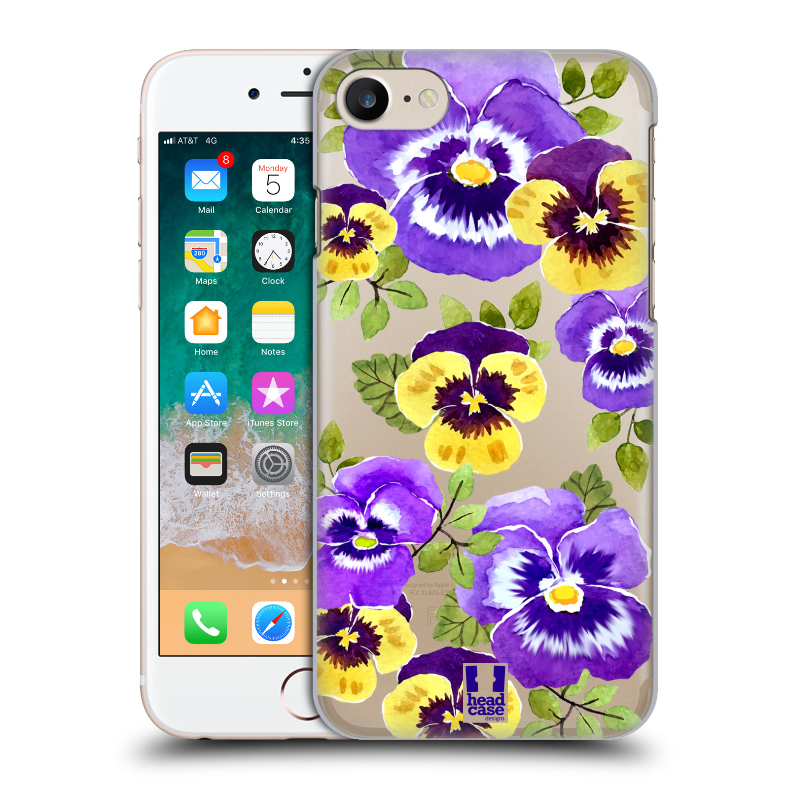 Plastové pouzdro pro mobil Apple Iphone 7/8/SE 2020 Maceška fialová barva
