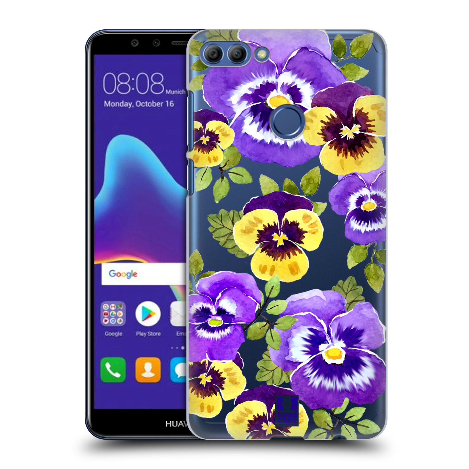 HEAD CASE plastový obal na mobil Huawei Y9 2018 Maceška fialová barva
