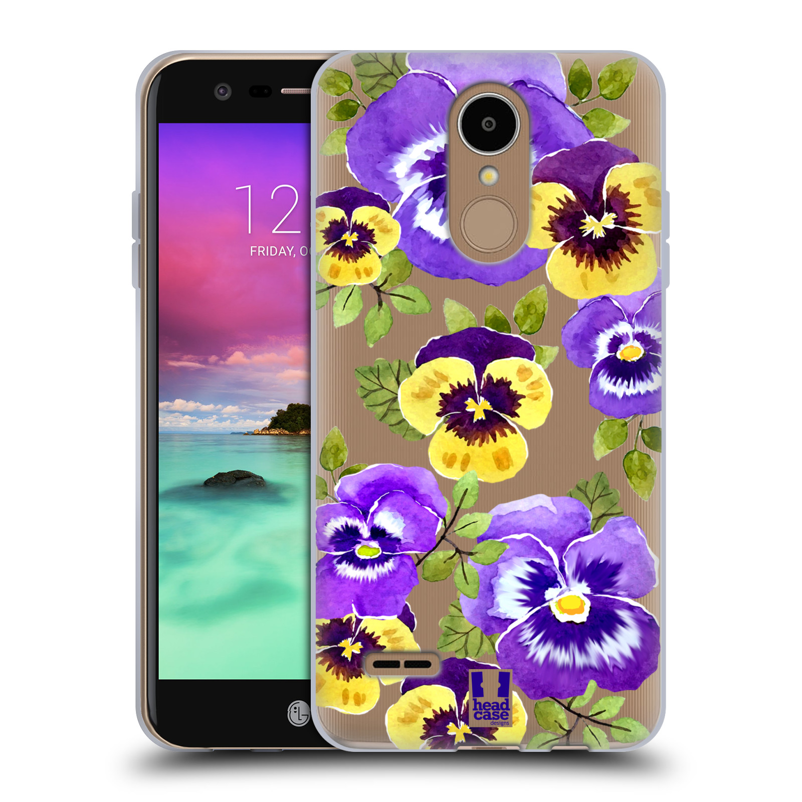 HEAD CASE silikonový obal na mobil LG K8 2017 / M200E, M200N Maceška fialová barva