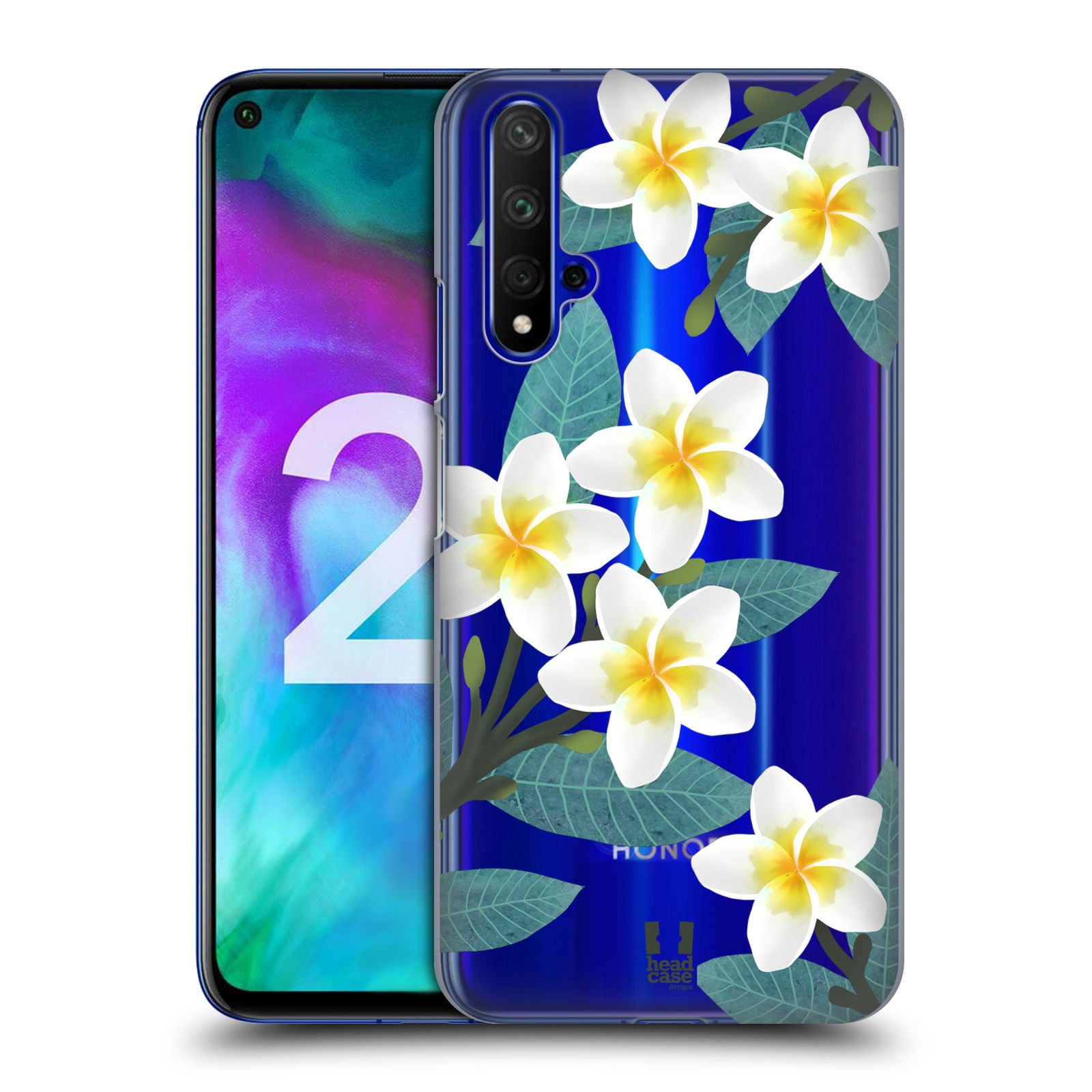 Pouzdro na mobil Honor 20 - HEAD CASE - květinové vzory Plumérie