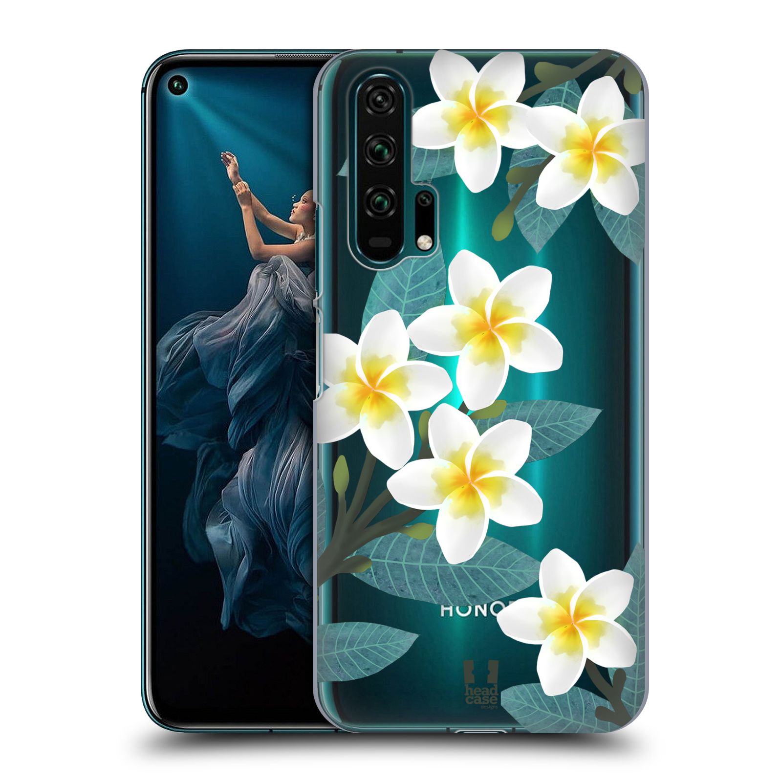 Pouzdro na mobil Honor 20 PRO - HEAD CASE - květinové vzory Plumérie