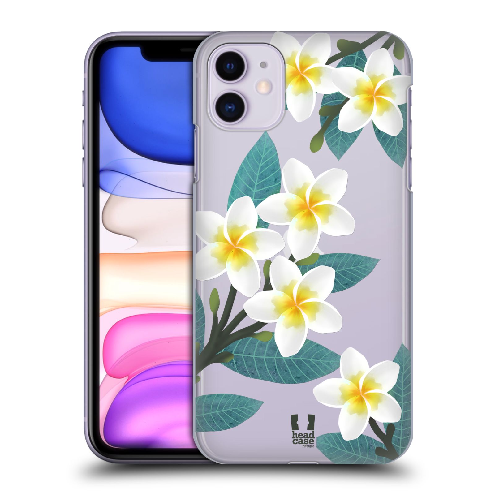 Pouzdro na mobil Apple Iphone 11 - HEAD CASE - květinové vzory Plumérie