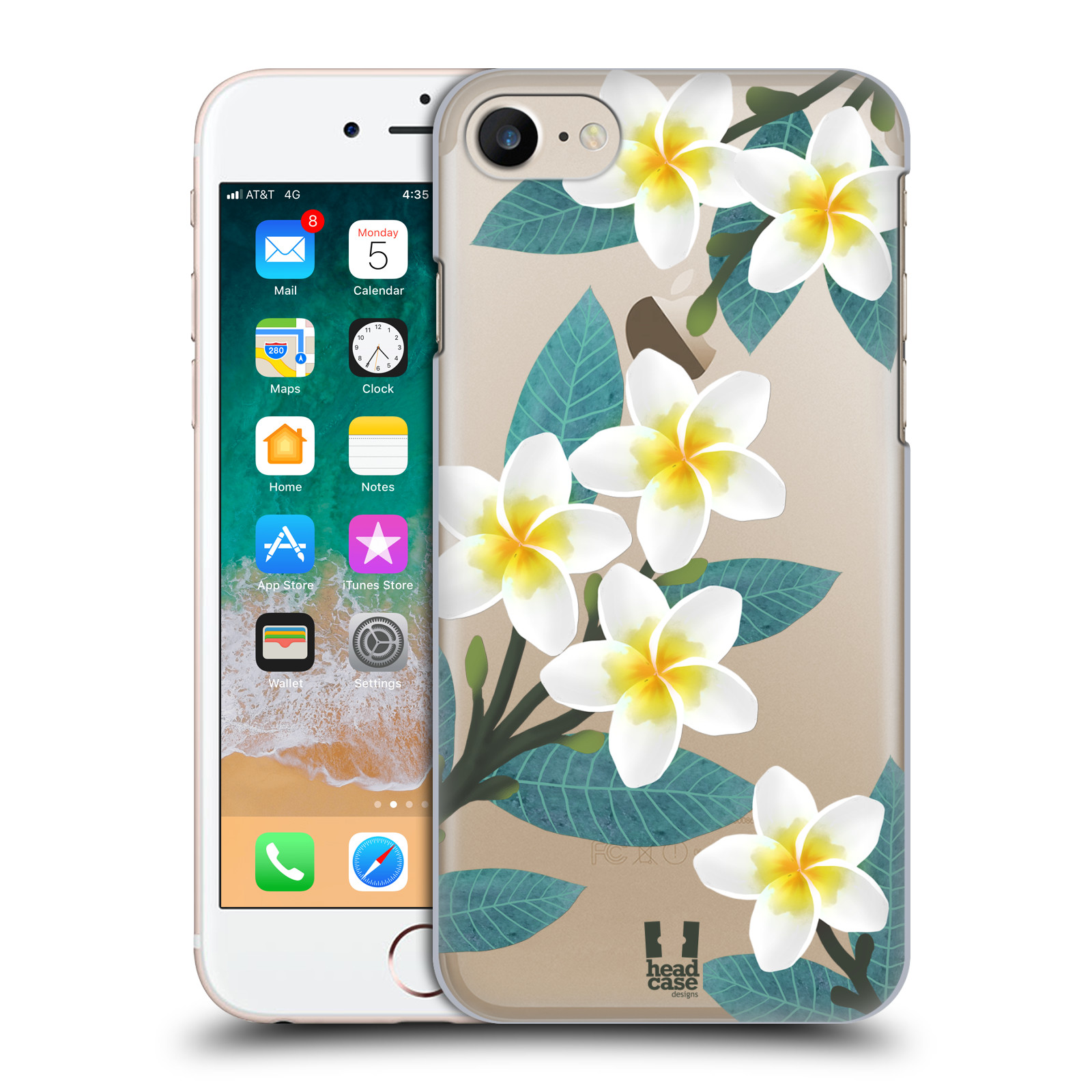 Plastové pouzdro pro mobil Apple Iphone 7/8/SE 2020 květinové vzory Plumérie