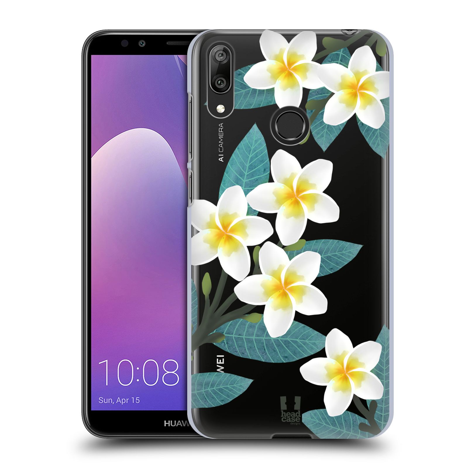 Pouzdro na mobil Huawei Y7 2019 - Head Case - květinové vzory Plumérie