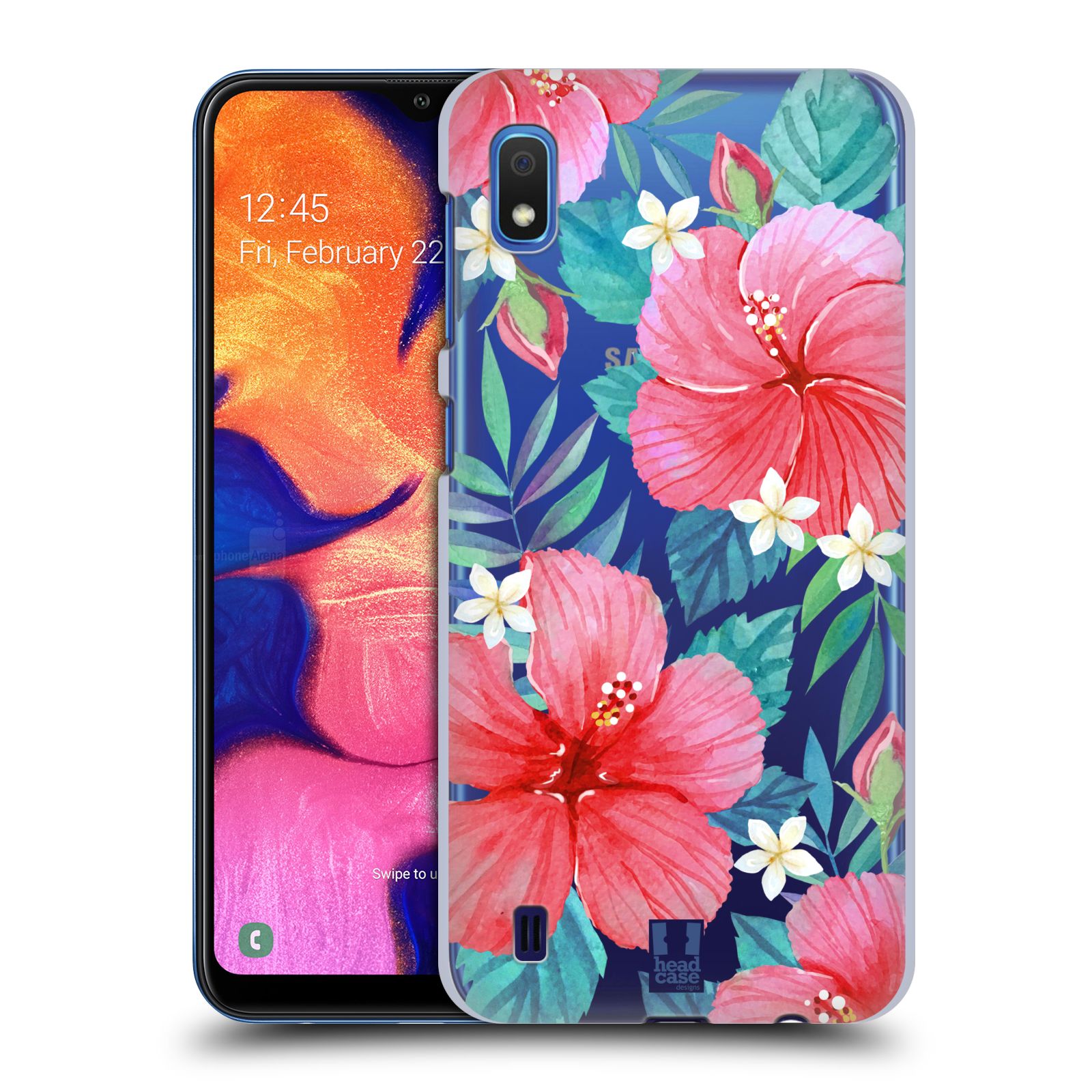 Pouzdro na mobil Samsung Galaxy A10 - HEAD CASE - květinové vzory Ibišek čínská růže