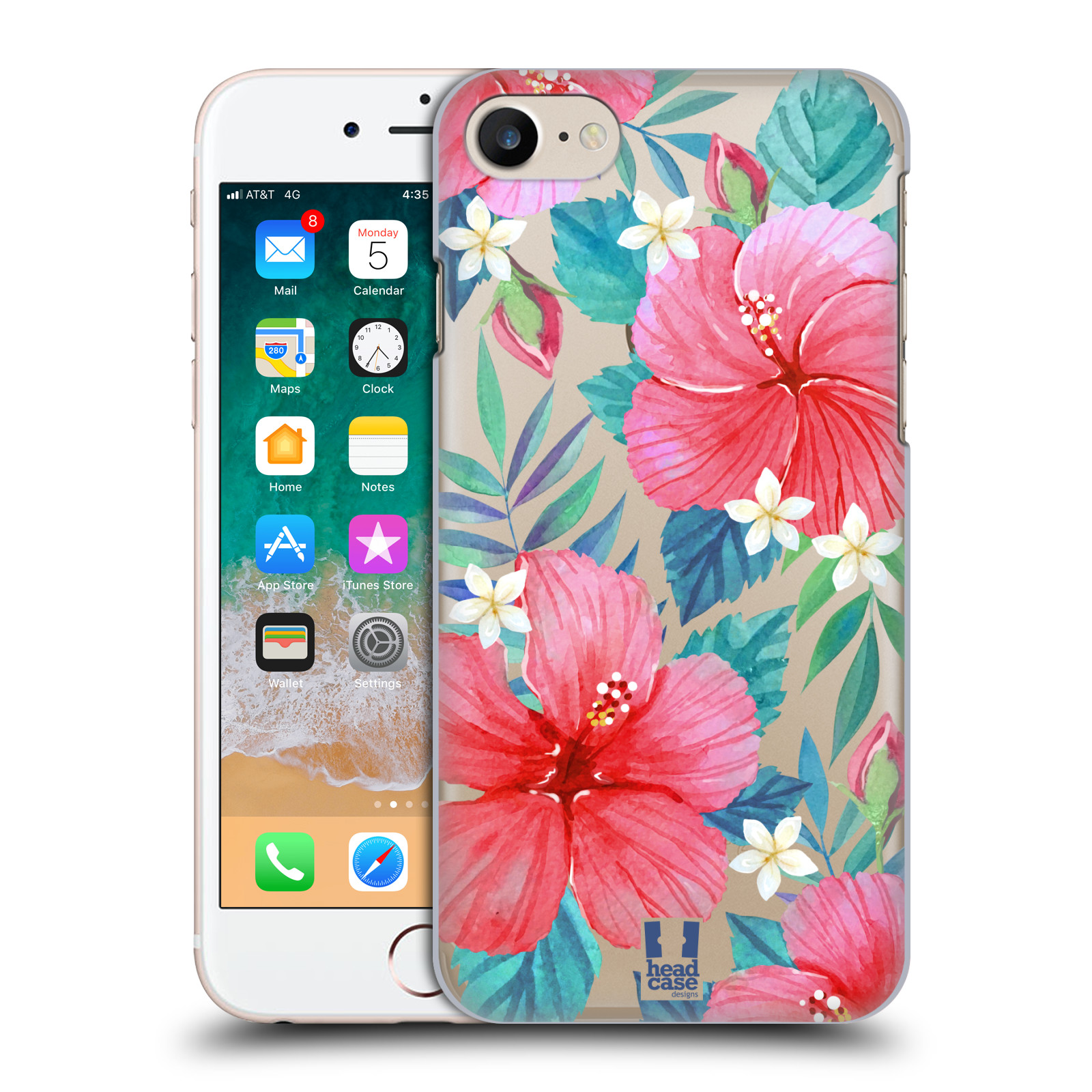 Plastové pouzdro pro mobil Apple Iphone 7/8/SE 2020 květinové vzory Ibišek čínská růže