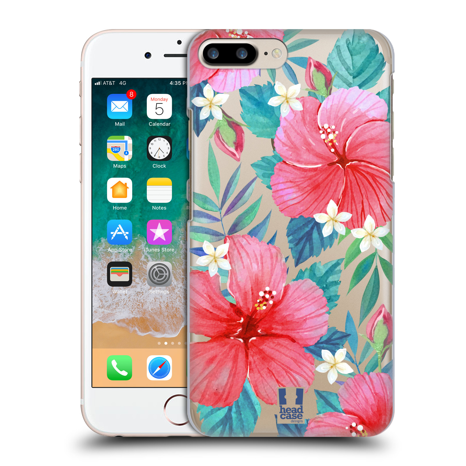 Plastové pouzdro pro mobil Apple Iphone 8 PLUS květinové vzory Ibišek čínská růže