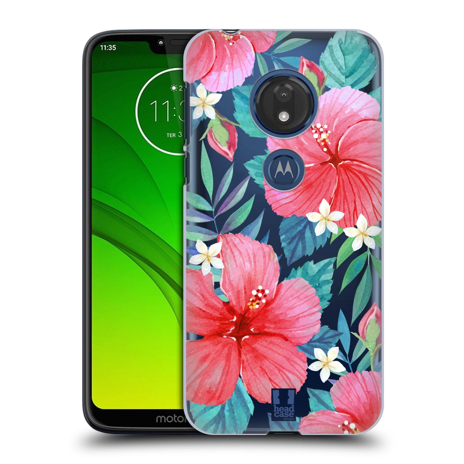 Pouzdro na mobil Motorola Moto G7 Play květinové vzory Ibišek čínská růže