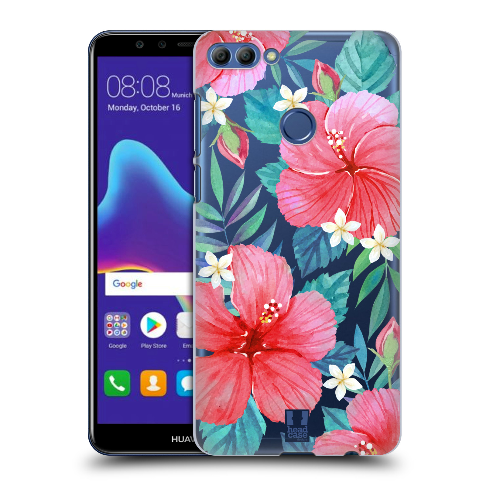 HEAD CASE plastový obal na mobil Huawei Y9 2018 květinové vzory Ibišek čínská růže
