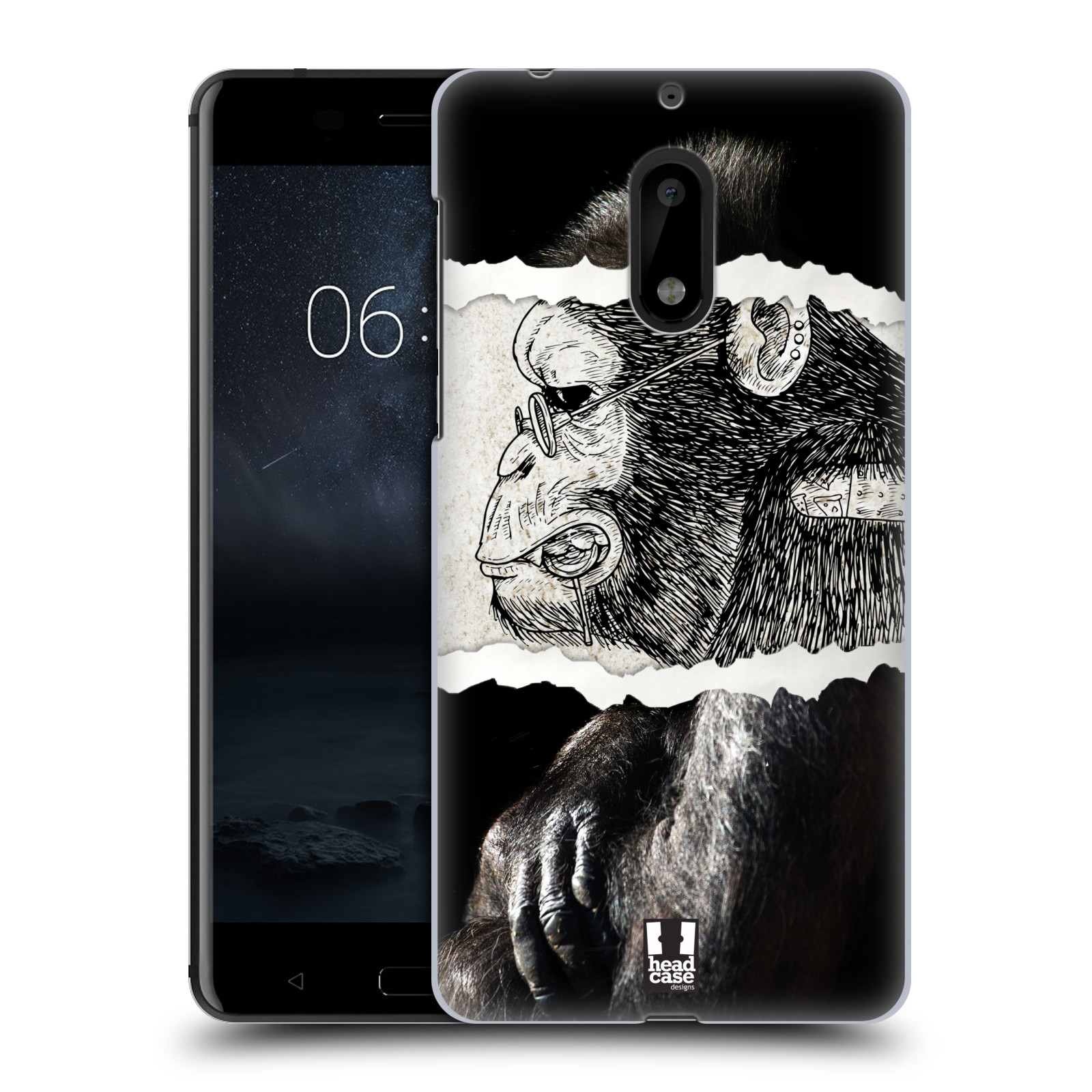 HEAD CASE plastový obal na mobil Nokia 6 vzor zvířata koláž opice