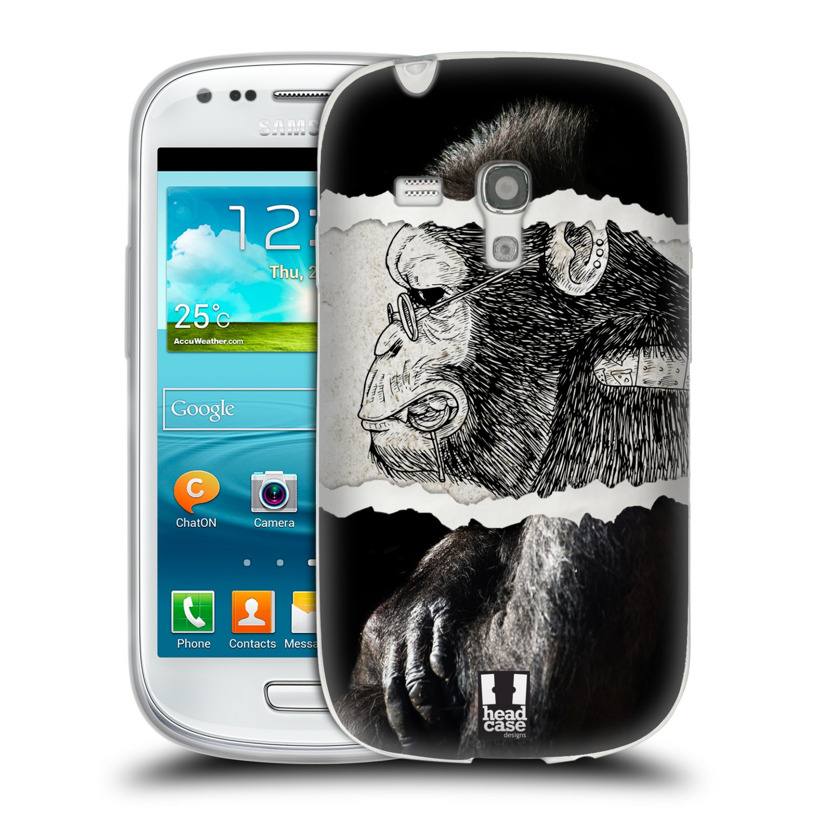 HEAD CASE silikonový obal na mobil Samsung Galaxy S3 MINI i8190 vzor zvířata koláž opice