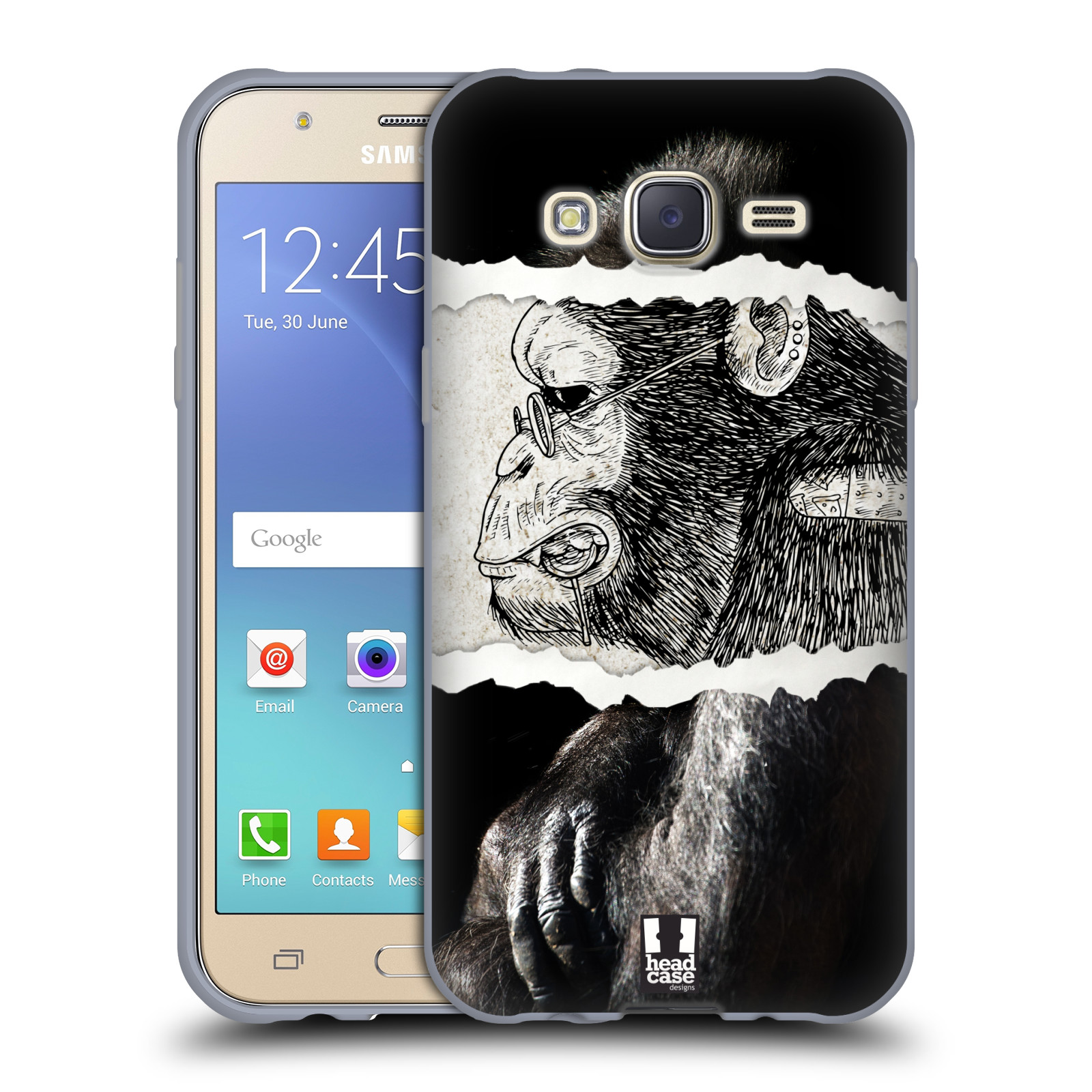 HEAD CASE silikonový obal na mobil Samsung Galaxy J5, J500, (J5 DUOS) vzor zvířata koláž opice