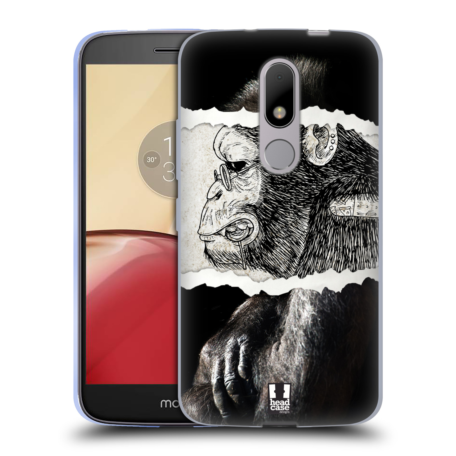 HEAD CASE silikonový obal na mobil Lenovo Moto M vzor zvířata koláž opice