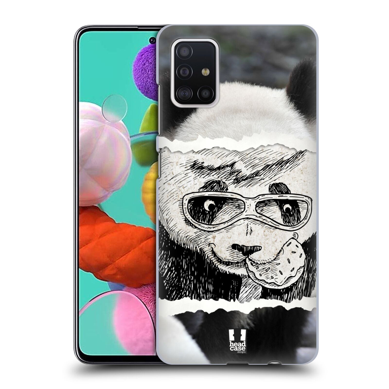 Pouzdro na mobil Samsung Galaxy A51 - HEAD CASE - vzor zvířata koláž roztomilá panda