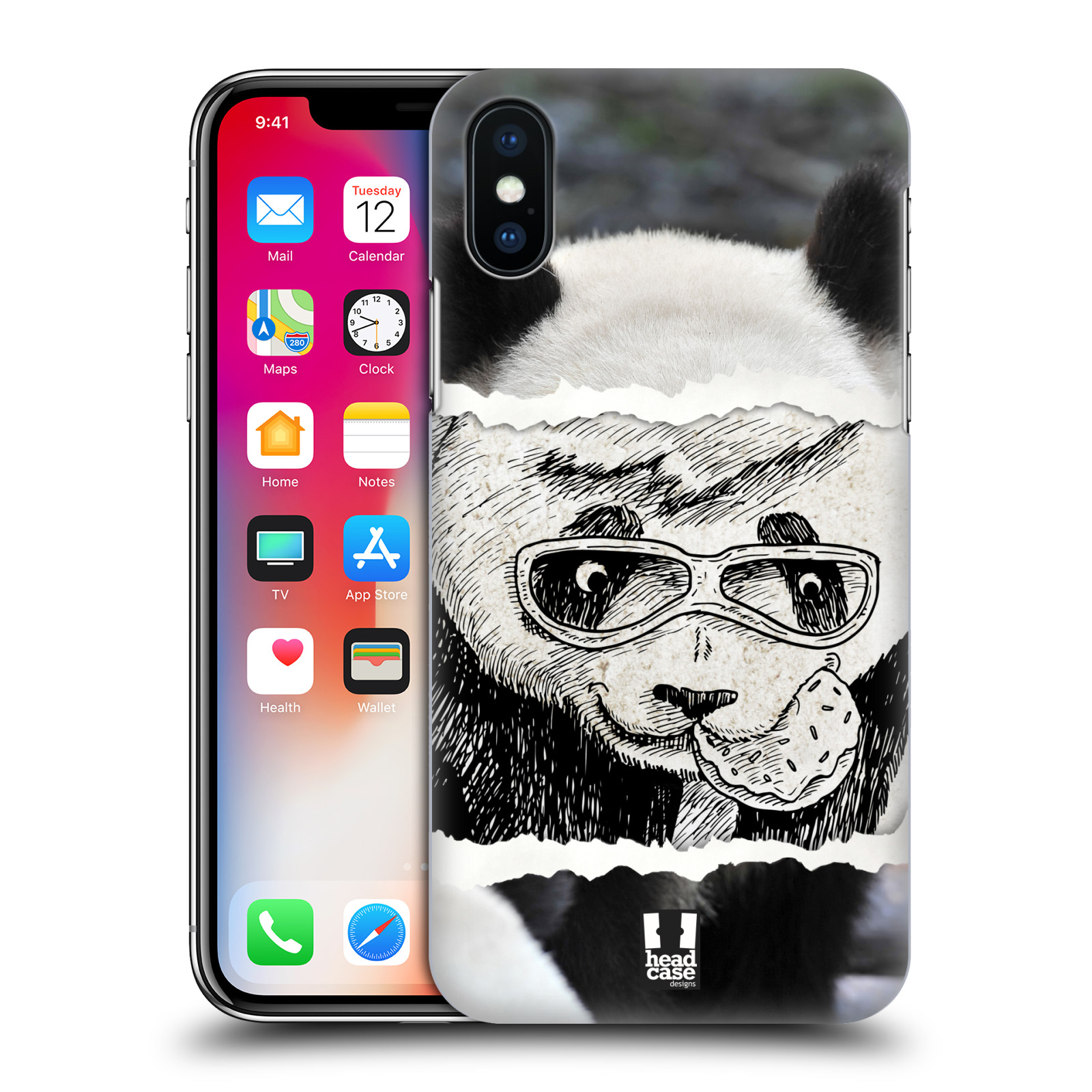 HEAD CASE plastový obal na mobil Apple Iphone X / XS vzor zvířata koláž roztomilá panda