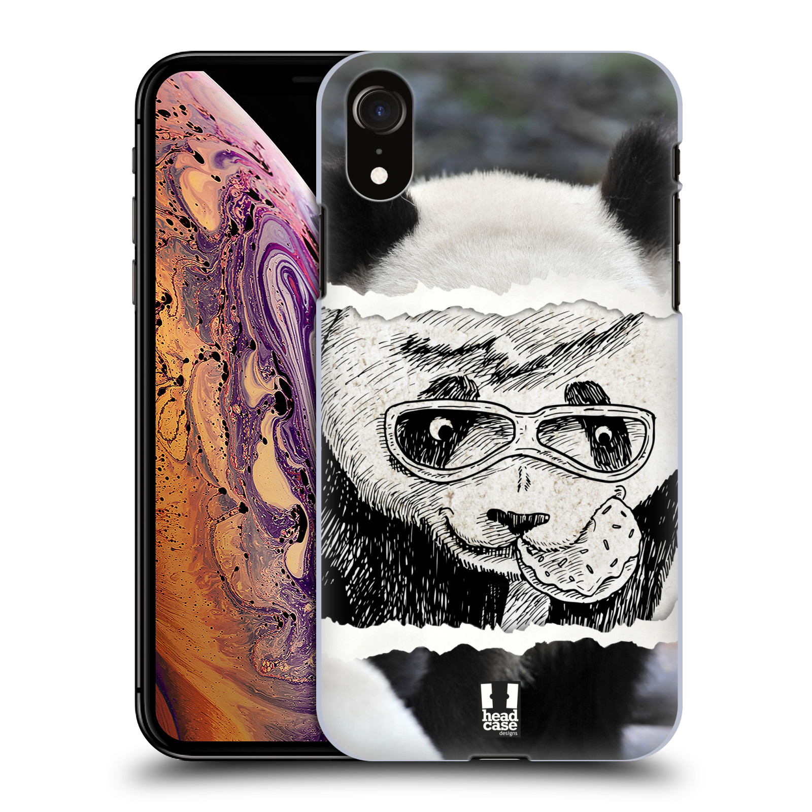 HEAD CASE plastový obal na mobil Apple Iphone XR vzor zvířata koláž roztomilá panda