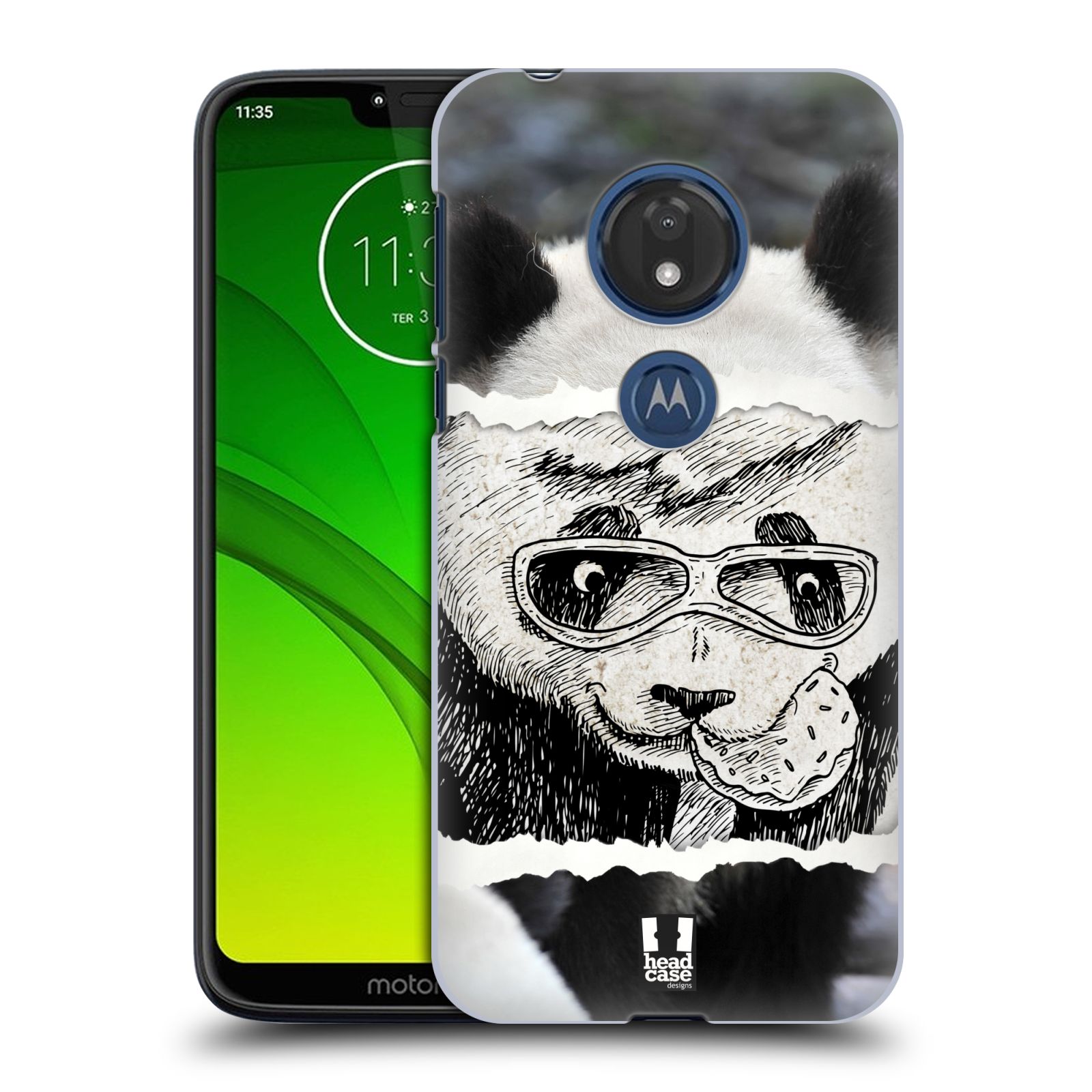 Pouzdro na mobil Motorola Moto G7 Play vzor zvířata koláž roztomilá panda
