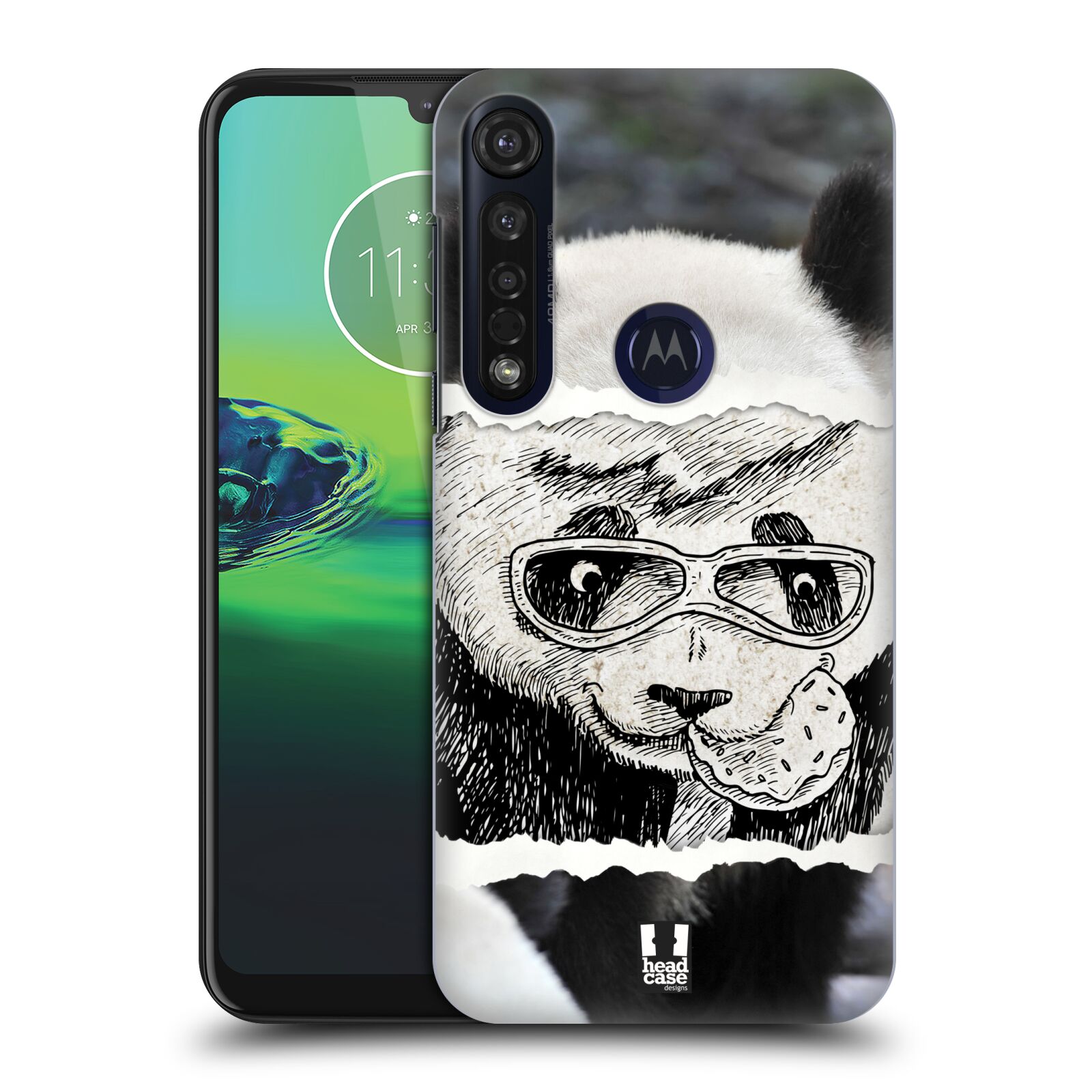 Pouzdro na mobil Motorola Moto G8 PLUS - HEAD CASE - vzor zvířata koláž roztomilá panda