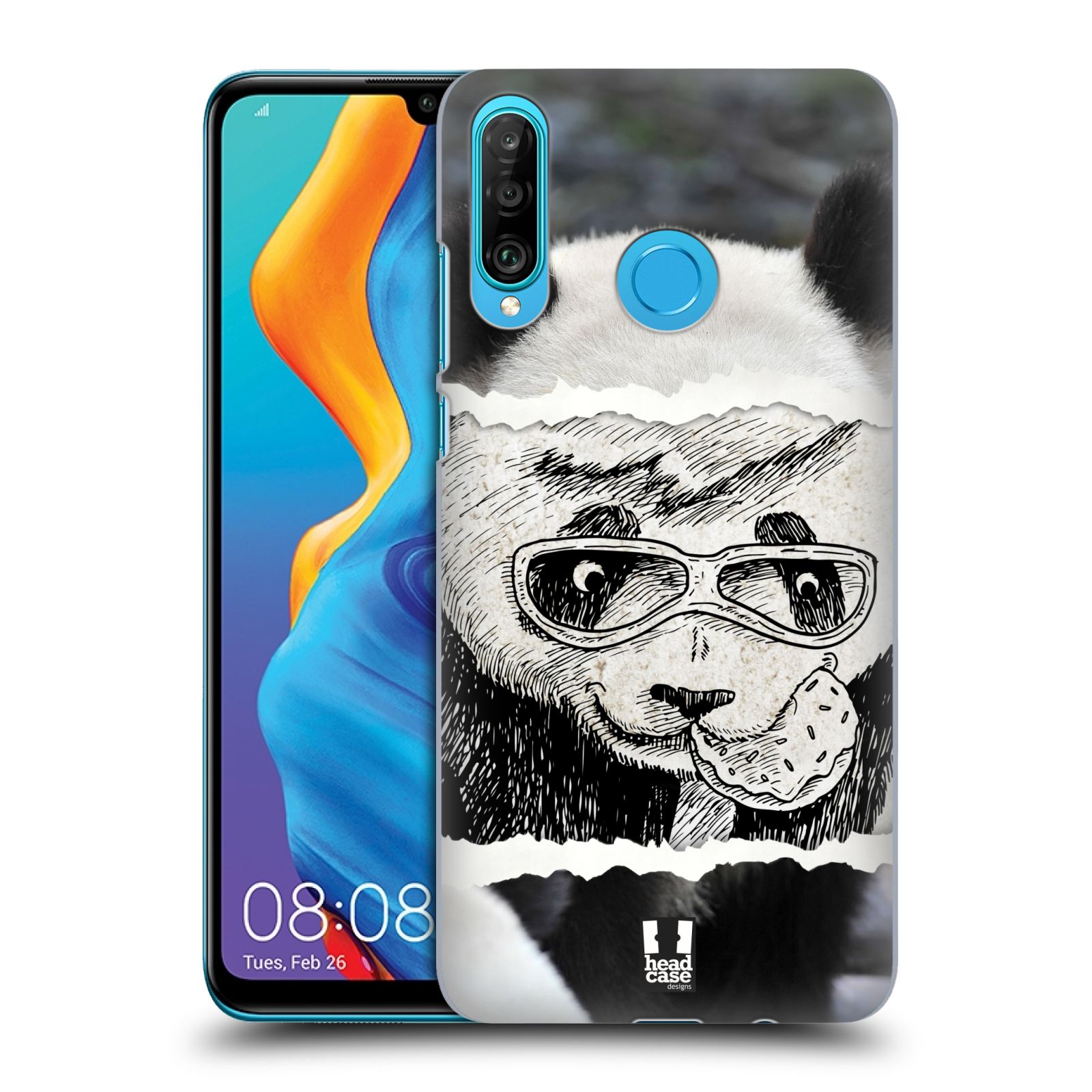 Pouzdro na mobil Huawei P30 LITE - HEAD CASE - vzor zvířata koláž roztomilá panda