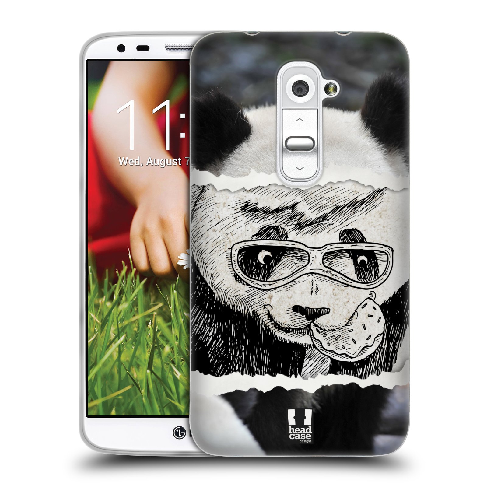 HEAD CASE silikonový obal na mobil LG G2 vzor zvířata koláž roztomilá panda