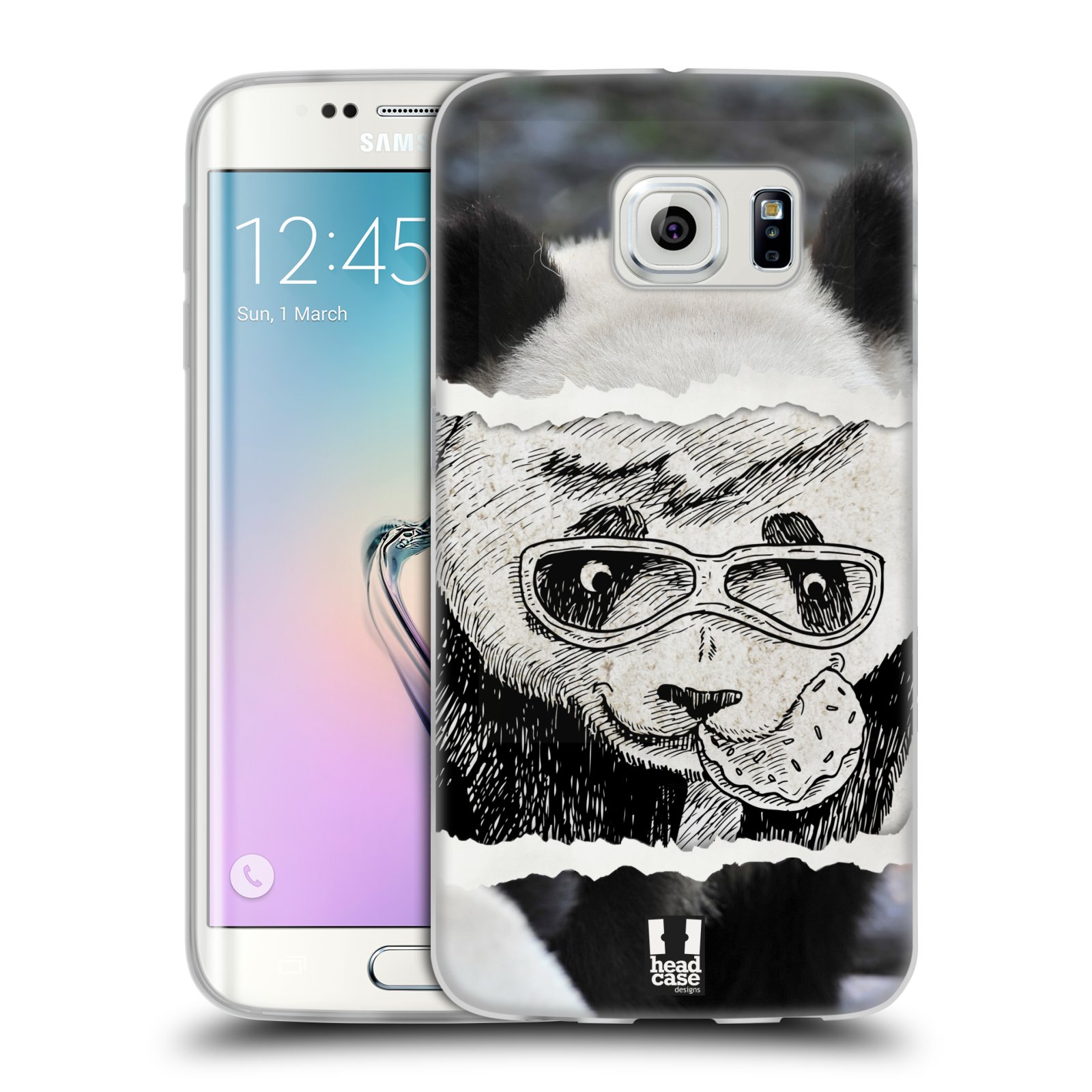 HEAD CASE silikonový obal na mobil Samsung Galaxy S6 EDGE vzor zvířata koláž roztomilá panda