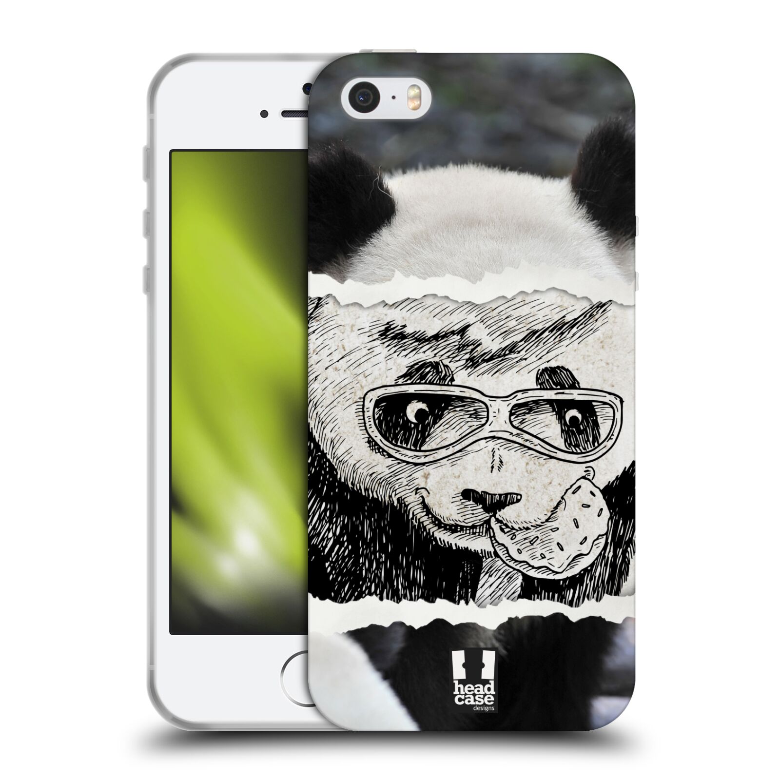 HEAD CASE silikonový obal na mobil Apple Iphone 5/5S vzor zvířata koláž roztomilá panda