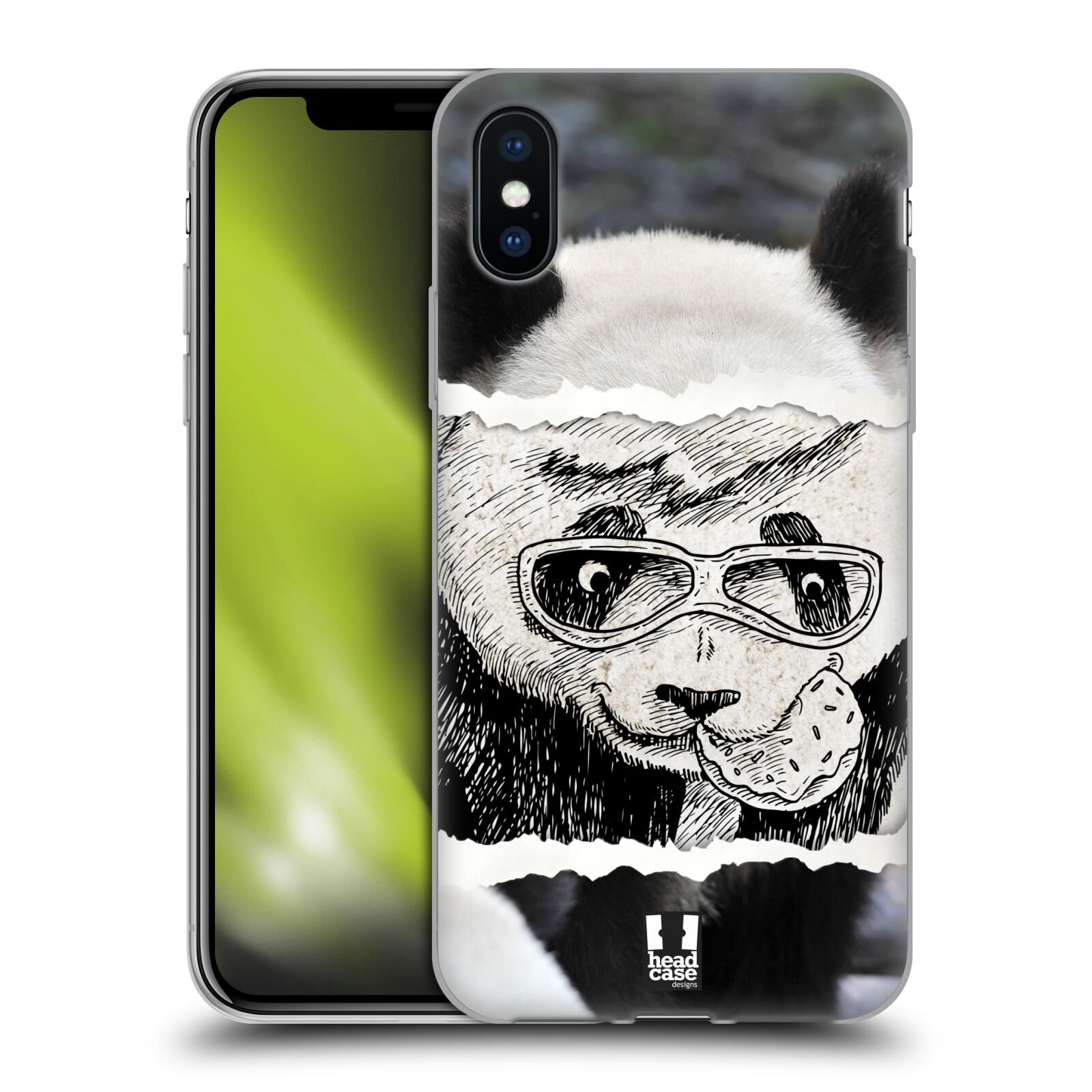 HEAD CASE silikonový obal na mobil Apple Iphone X vzor zvířata koláž roztomilá panda