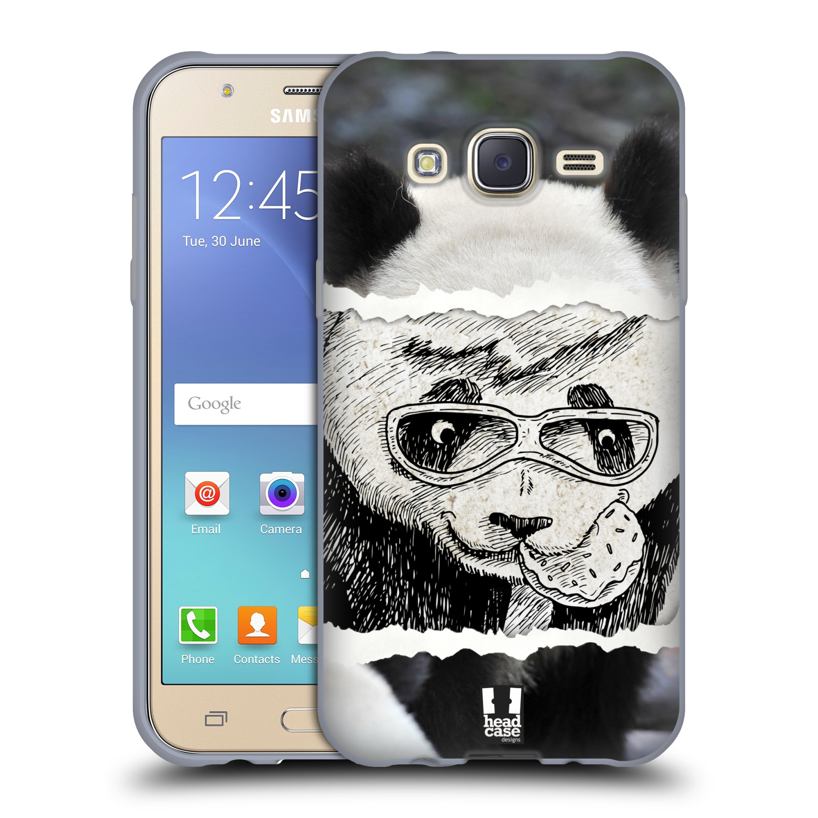 HEAD CASE silikonový obal na mobil Samsung Galaxy J5, J500, (J5 DUOS) vzor zvířata koláž roztomilá panda