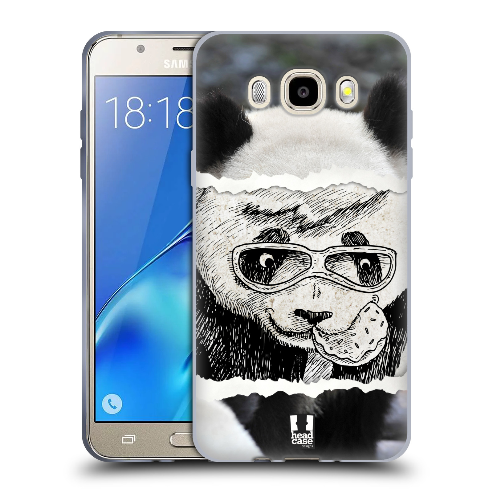 HEAD CASE silikonový obal, kryt na mobil Samsung Galaxy J5 2016, J510, J510F, (J510F DUAL SIM) vzor zvířata koláž roztomilá panda