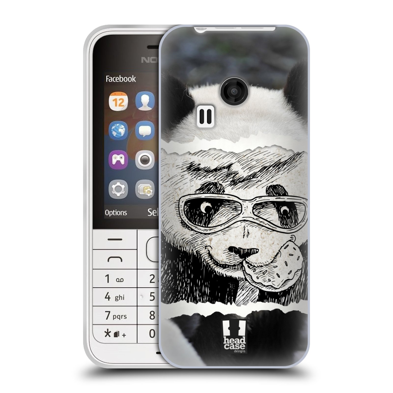 HEAD CASE silikonový obal na mobil NOKIA 220 / NOKIA 220 DUAL SIM vzor zvířata koláž roztomilá panda