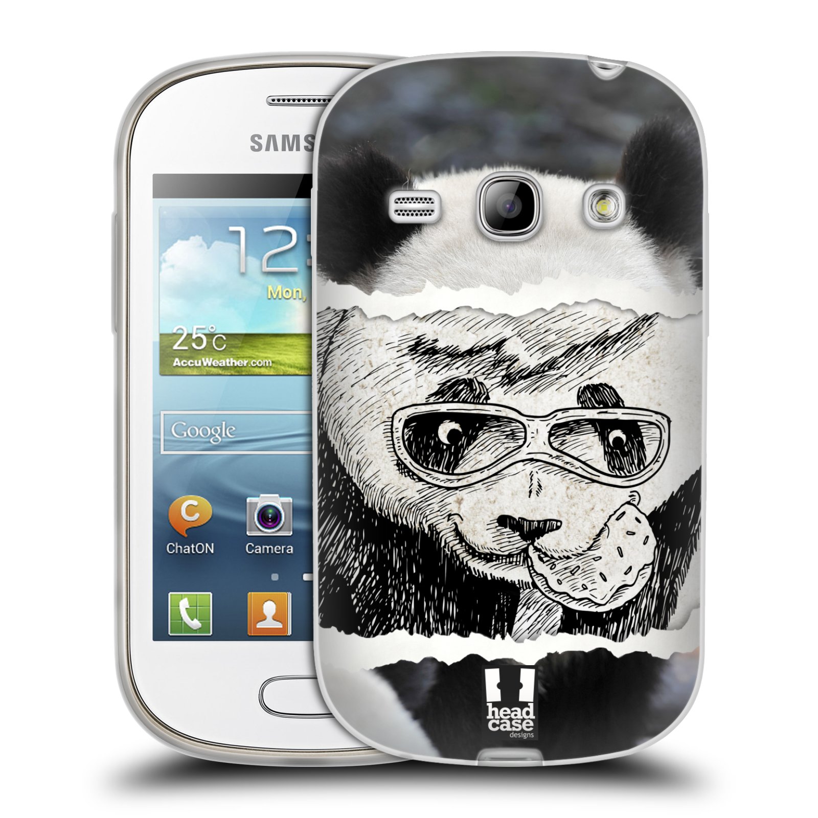 HEAD CASE silikonový obal na mobil Samsung Galaxy FAME vzor zvířata koláž roztomilá panda