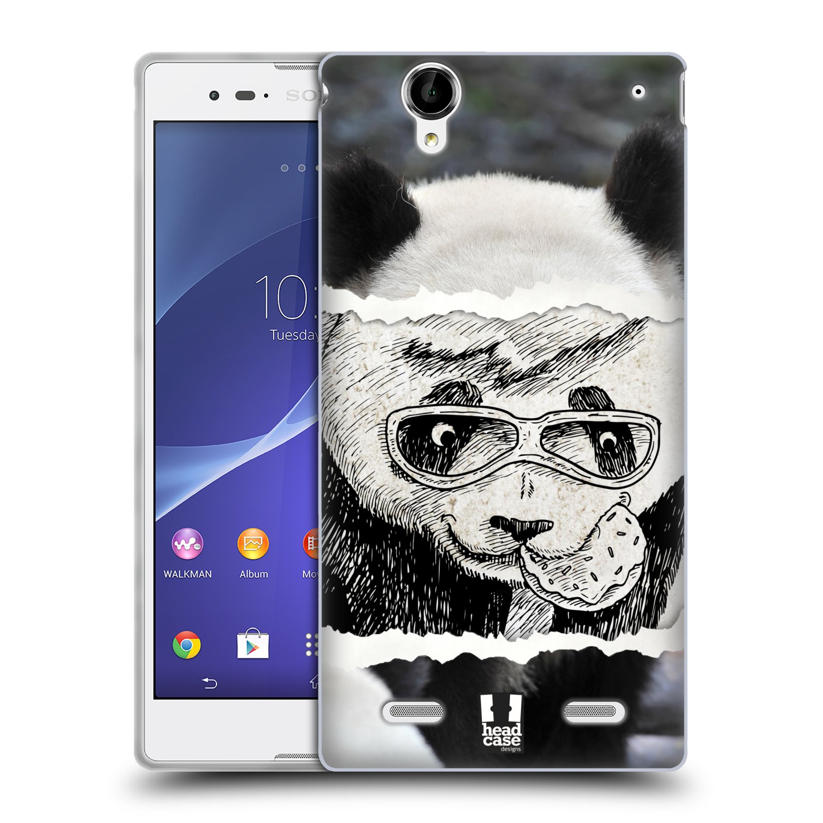 HEAD CASE silikonový obal na mobil Sony Xperia T2 Ultra/T2 Ultra DUAL SIM vzor zvířata koláž roztomilá panda