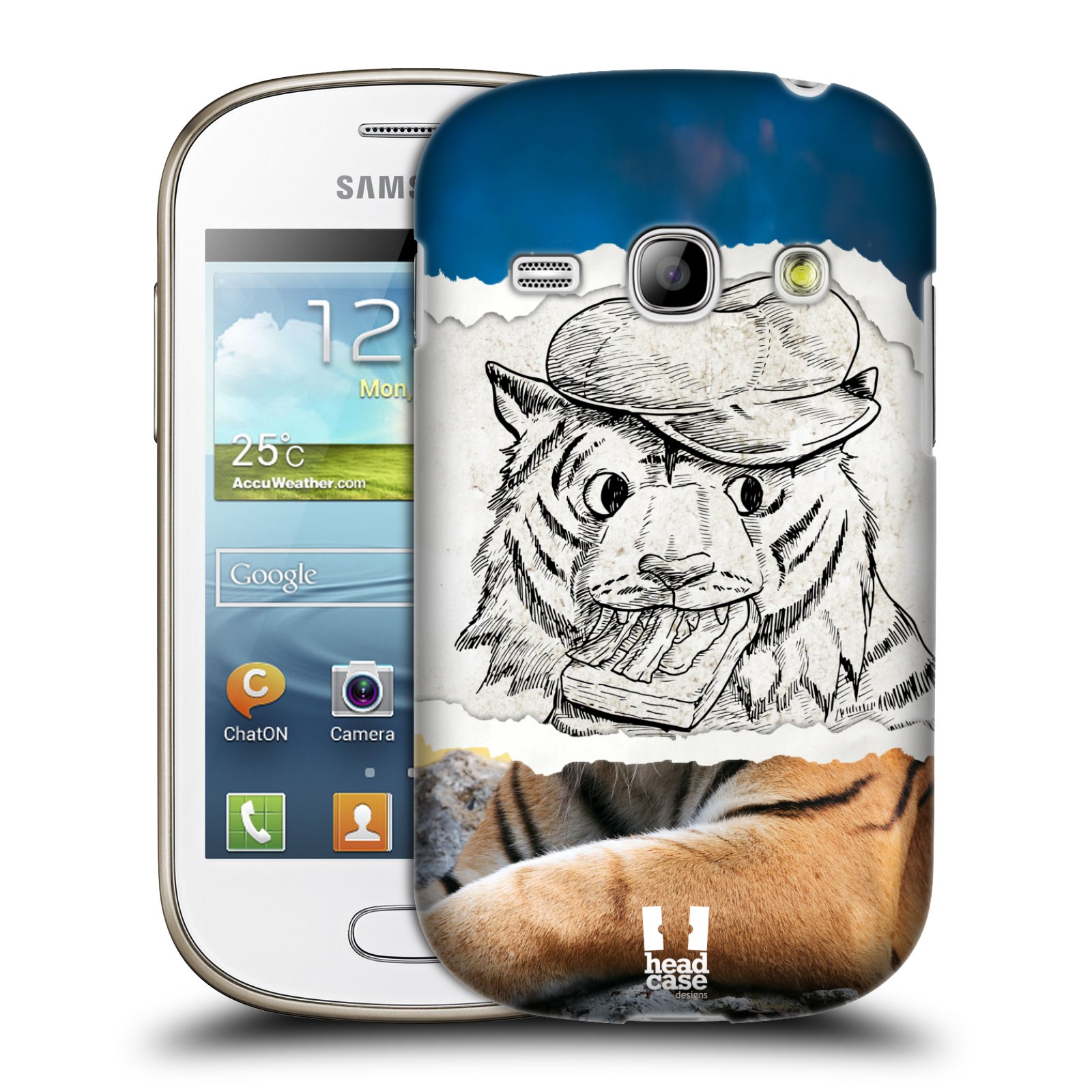 HEAD CASE plastový obal na mobil SAMSUNG GALAXY FAME (S6810) vzor zvířata koláž tygr fešák